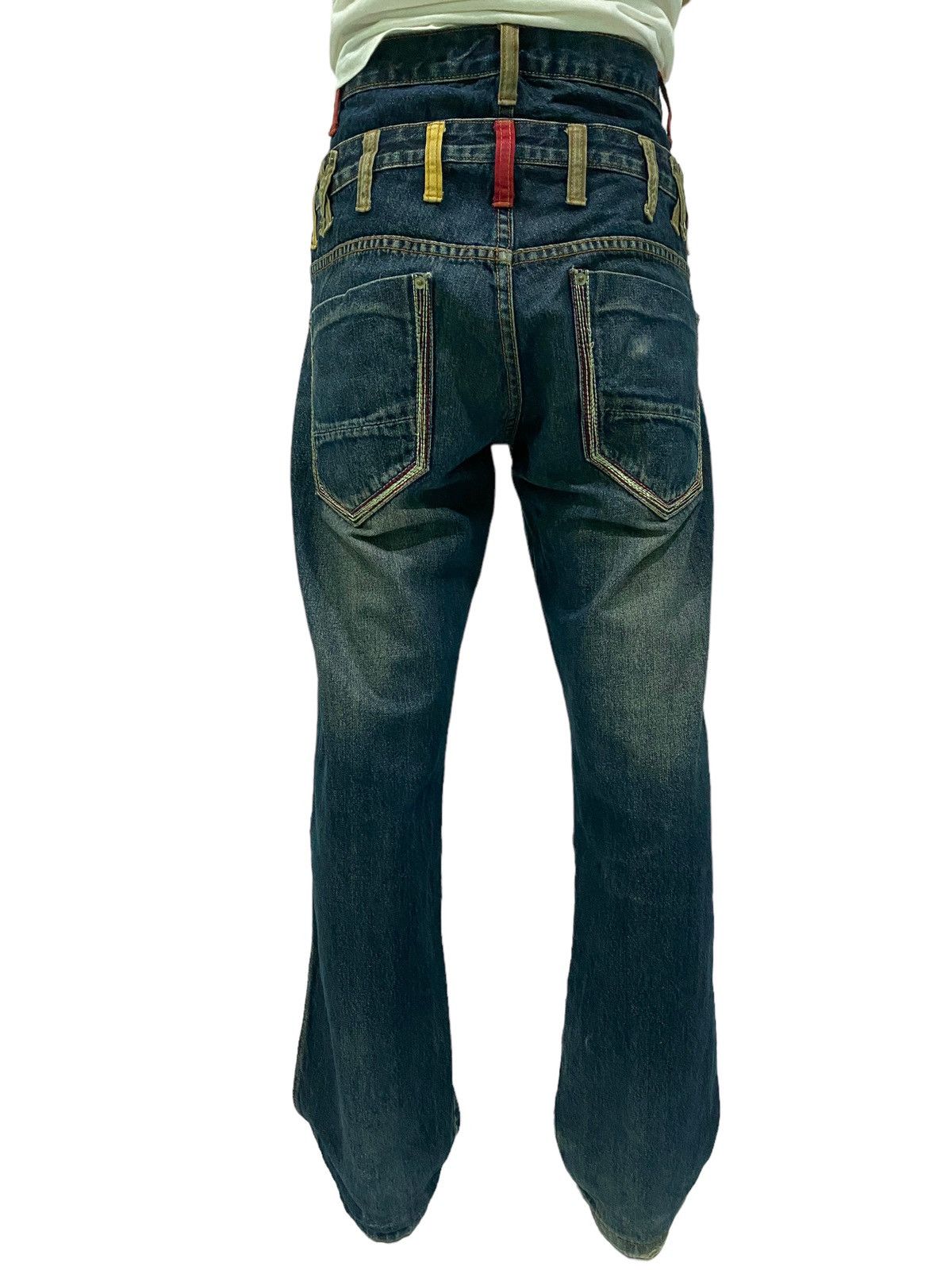 Japanese Brand DOUBLE WAIST JAPAN AMORE PURO DISTRESSED RIPPED DENIM JEANS Size US 33 - 11 Thumbnail