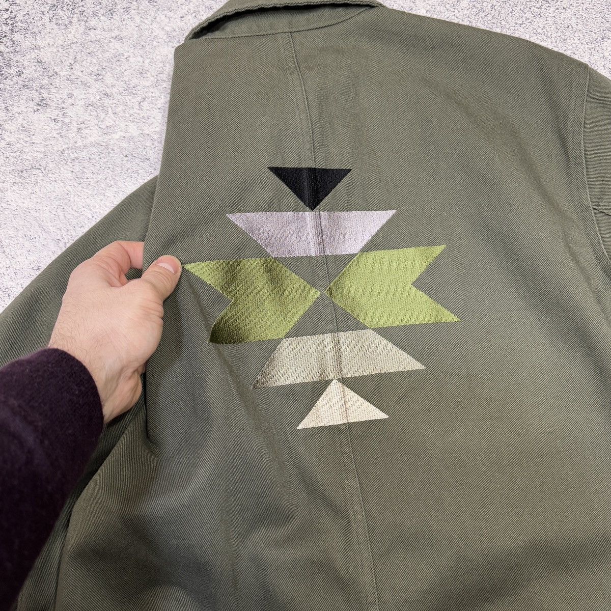 Vintage ZoeK Cotton Twill Inkas Jacket XL Olive Embroidered Size US XL / EU 56 / 4 - 9 Thumbnail