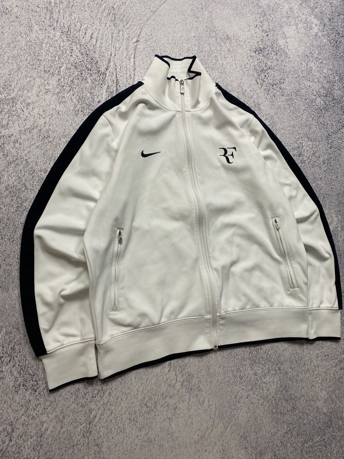 Nike Roger Federer RF Tennis Track Jacket White Full Zip
