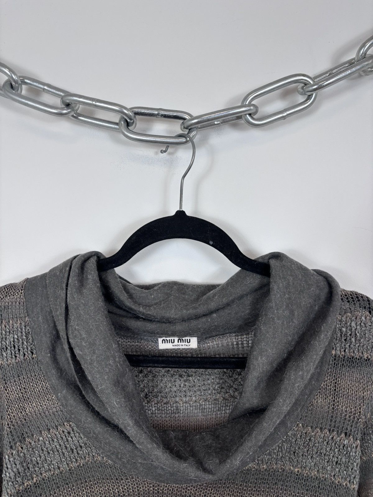 Miu Miu Miu Miu 2000s Women’s Y2K Wool Silk Mesh Turtleneck Sweater Size S / US 4 / IT 40 - 4 Thumbnail