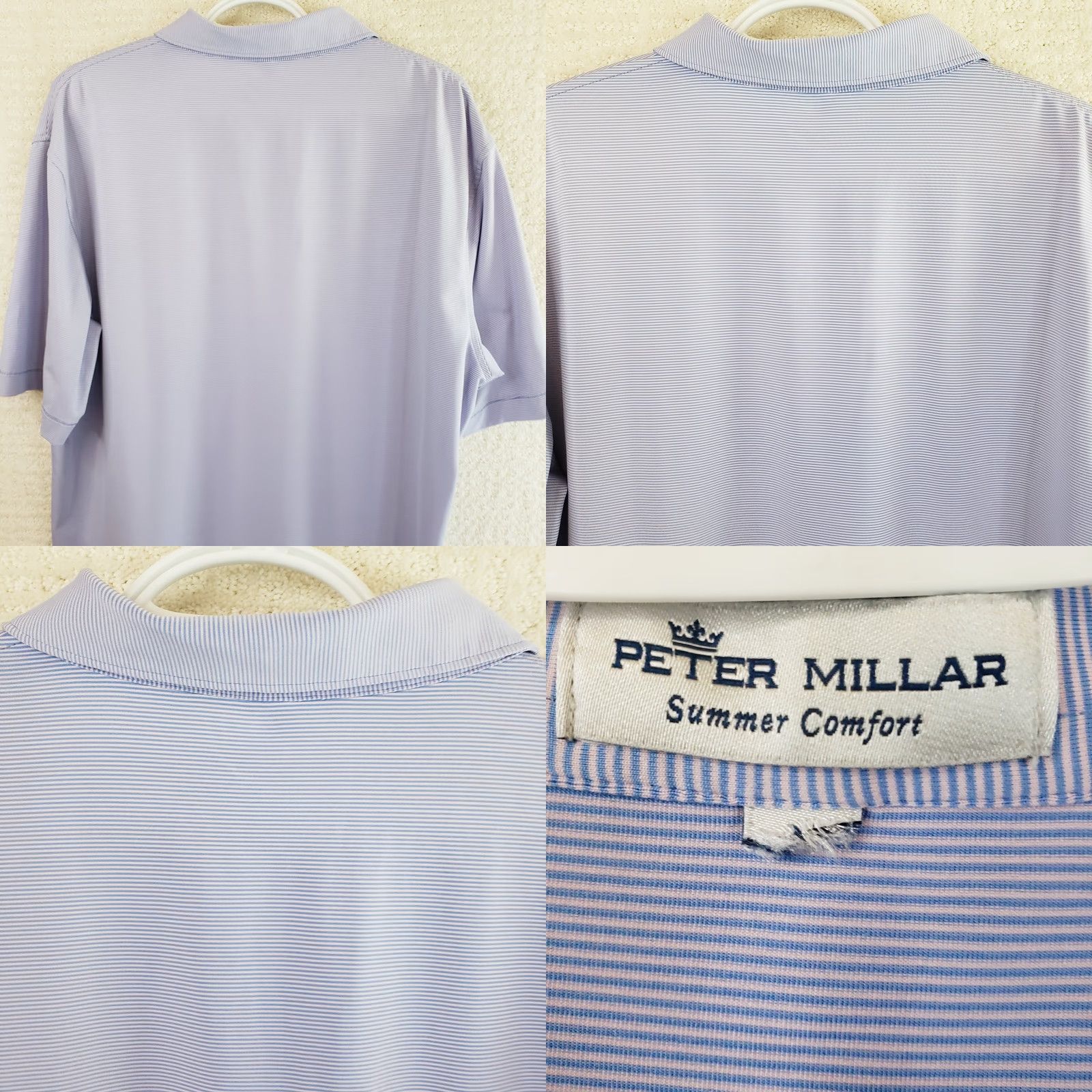 Peter Millar Peter Millar Polo Shirt Men's L Blue Pink Striped Summer Comfort Golf Belfair Size US L / EU 52-54 / 3 - 8 Thumbnail