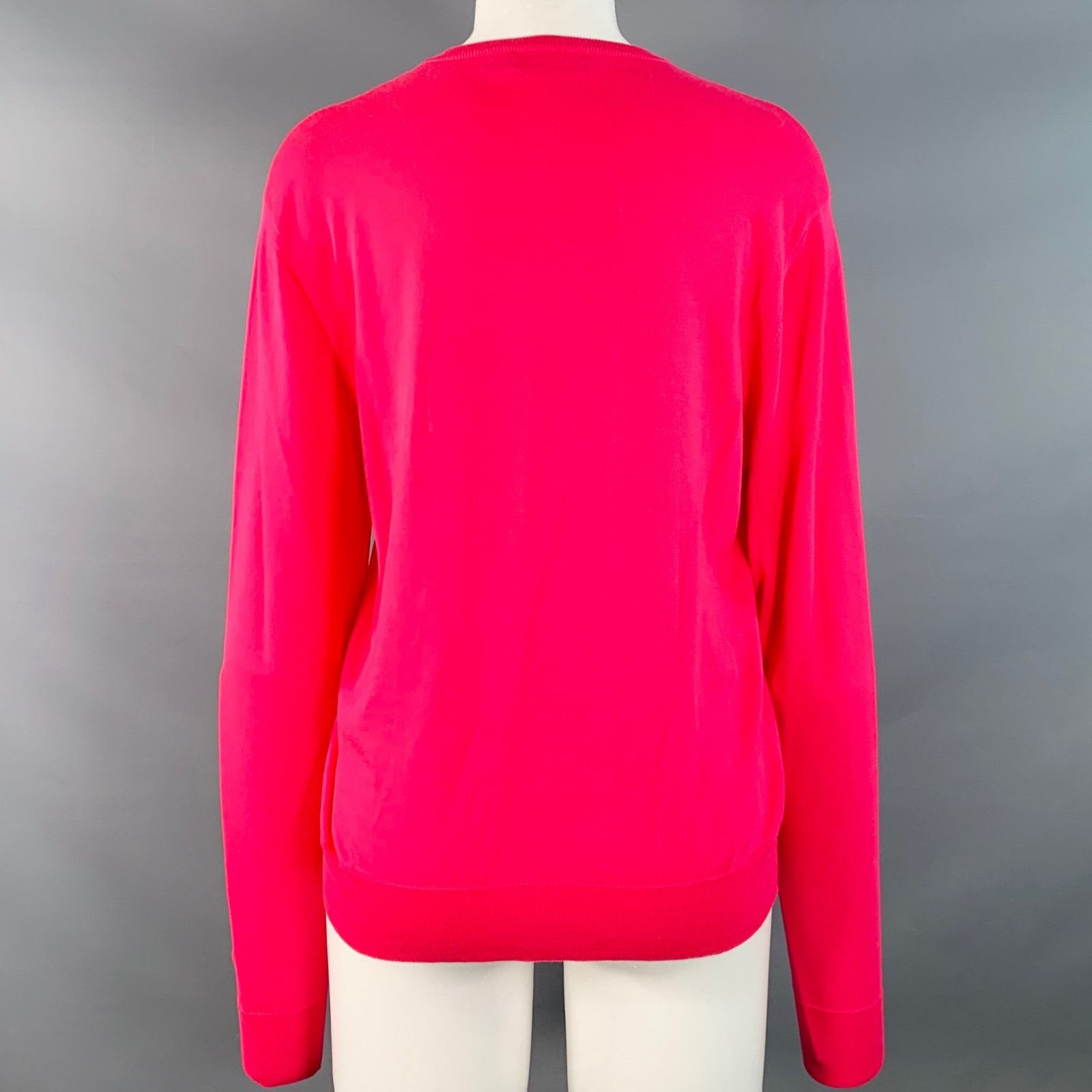 Ralph Lauren Size M Fuchsia Pink Cotton Crew Neck Pullover Size M / US 6-8 / IT 42-44 - 3 Thumbnail