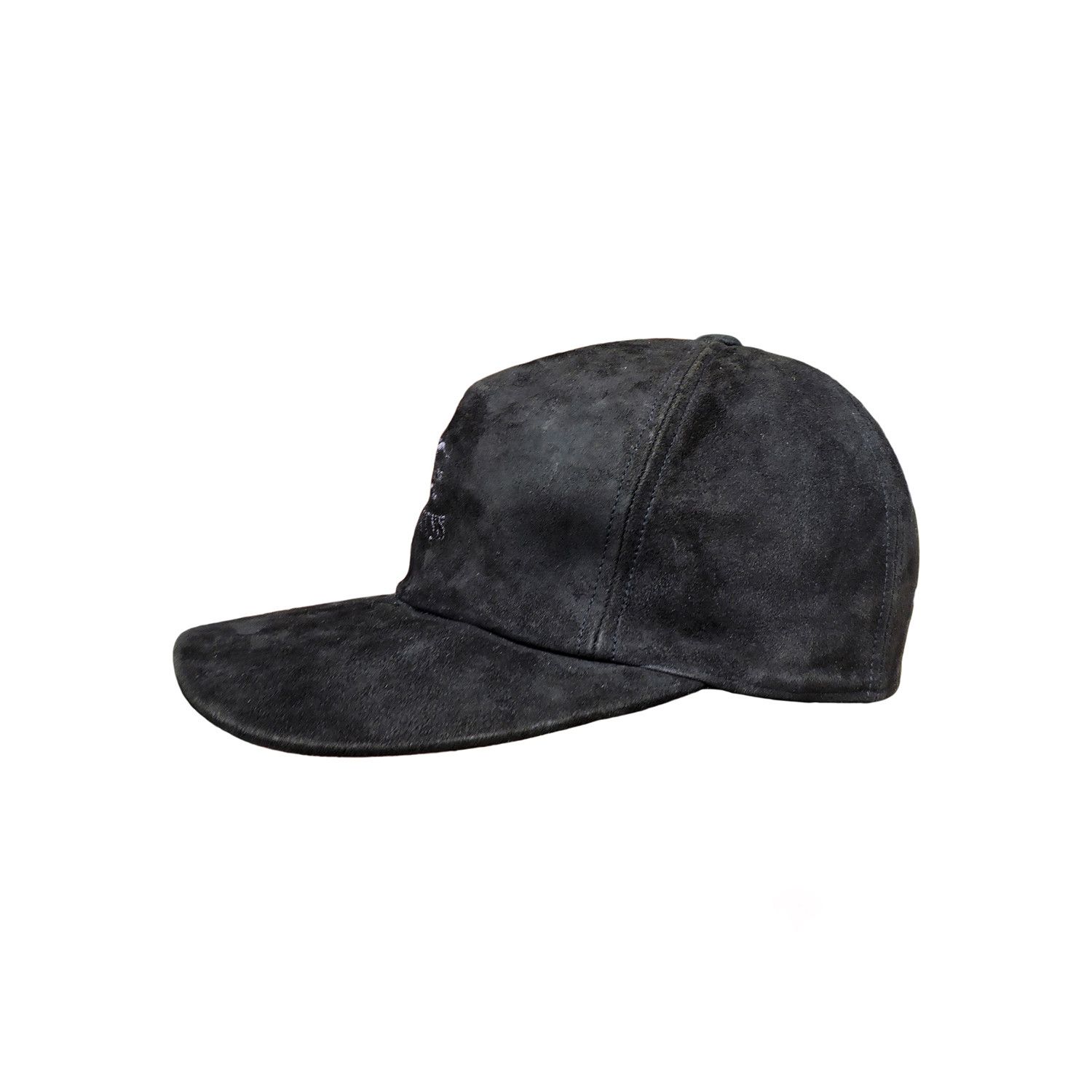 Burberry BURBERRY SUEDE SHEEPSKIN LOGO HAT CAP Size ONE SIZE - 2 Thumbnail