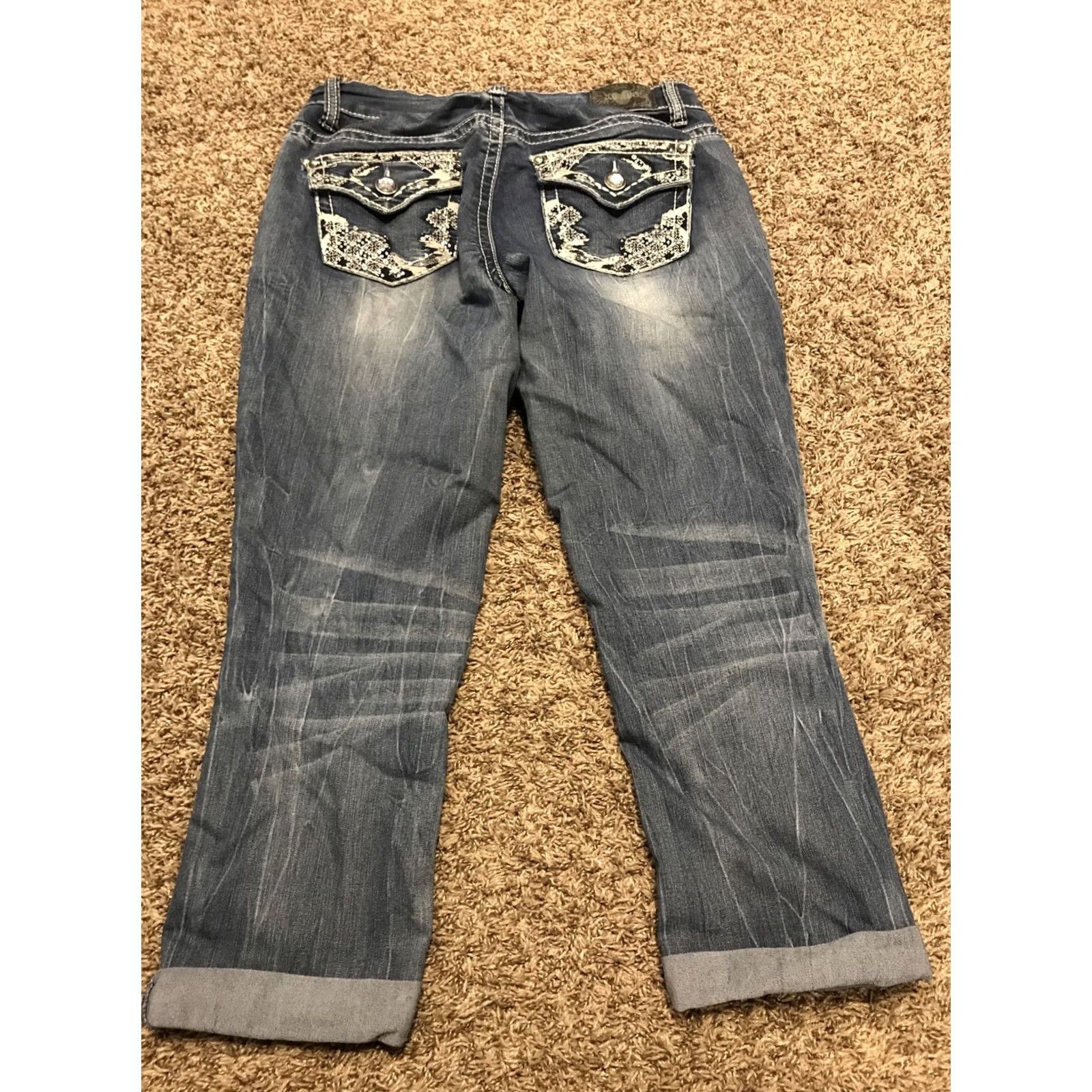 Vintage Zco Jeans Capris Juniors Size 7 Cotton Blend Stretch Denim Capri Regular Inseam 22 in Blue Day Designer Women Womens A44 Size 28" / US 6 / IT 42 - 3 Thumbnail