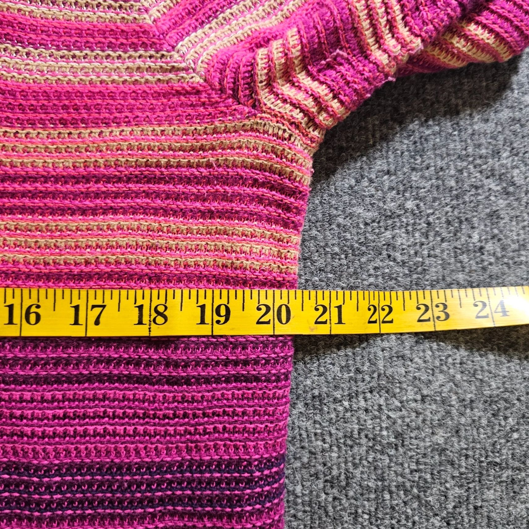 Vintage Foxcroft Sweater Top Womens XL Pink Purple Striped Long Sleeve Round Neck Casual Size XL / US 12-14 / IT 48-50 - 5 Thumbnail