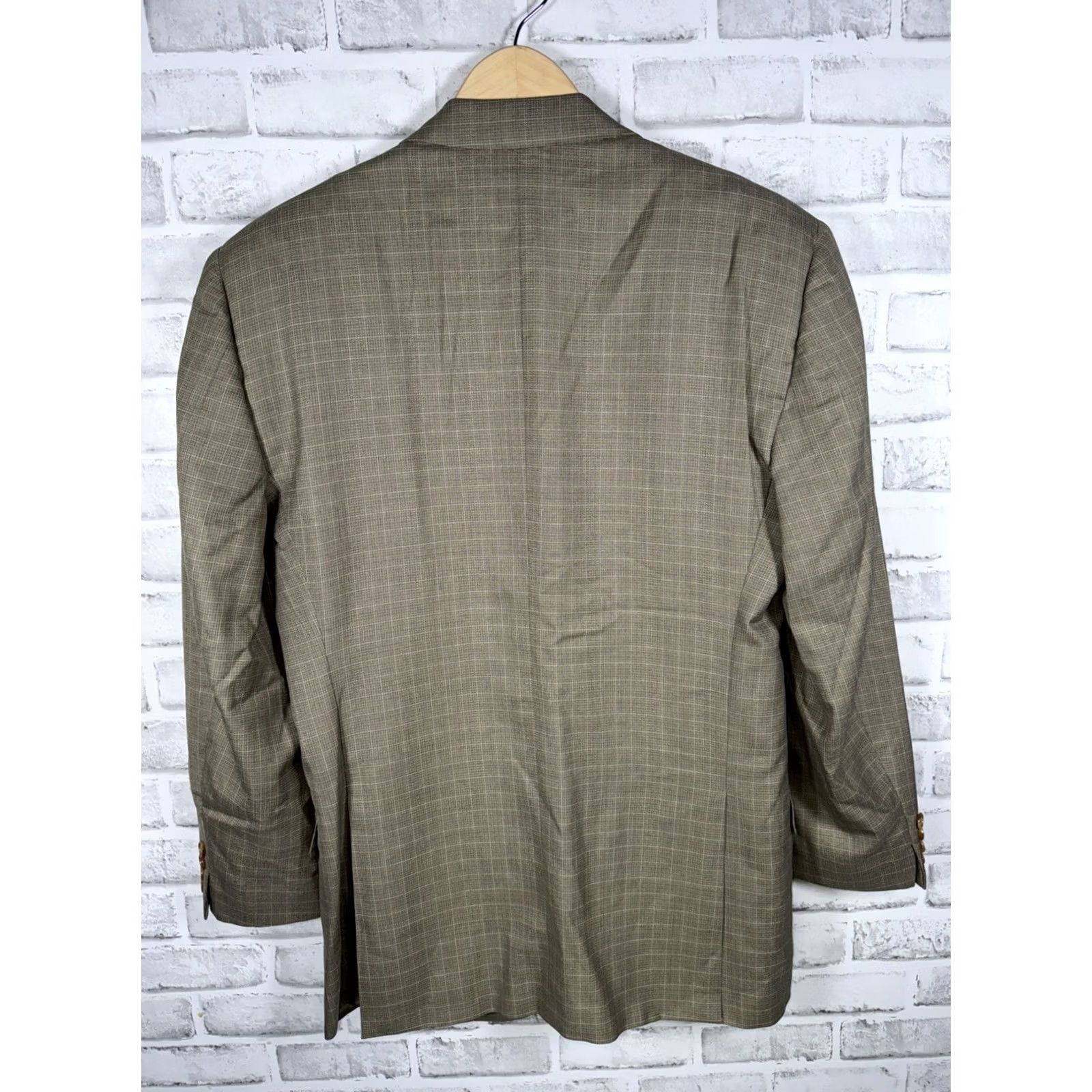 Ermenegildo Zegna Ermenegildo Zegna Sport Coat Mens 40 Tan Silk Wool Plaid 3-button Size US XXS / EU 40 - 6 Thumbnail