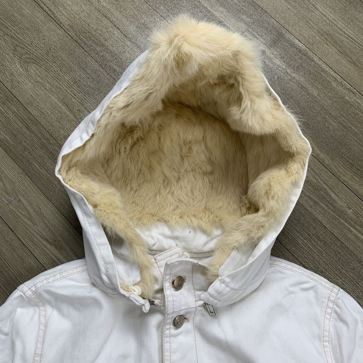 Japanese Brand Enrico Coveri Bandiera Trucker Fur Jeans Jacket Size US L / EU 52-54 / 3 - 3 Thumbnail