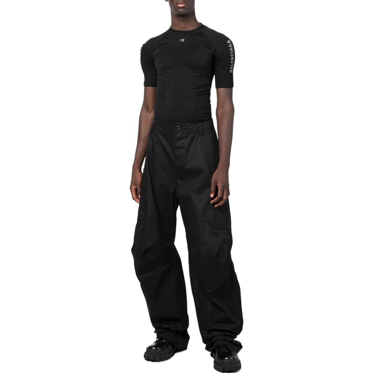 Balenciaga o1bcso1str0525 Sporty B Crewneck Athletic T-Shirt in Black Size US L / EU 52-54 / 3 - 3 Thumbnail