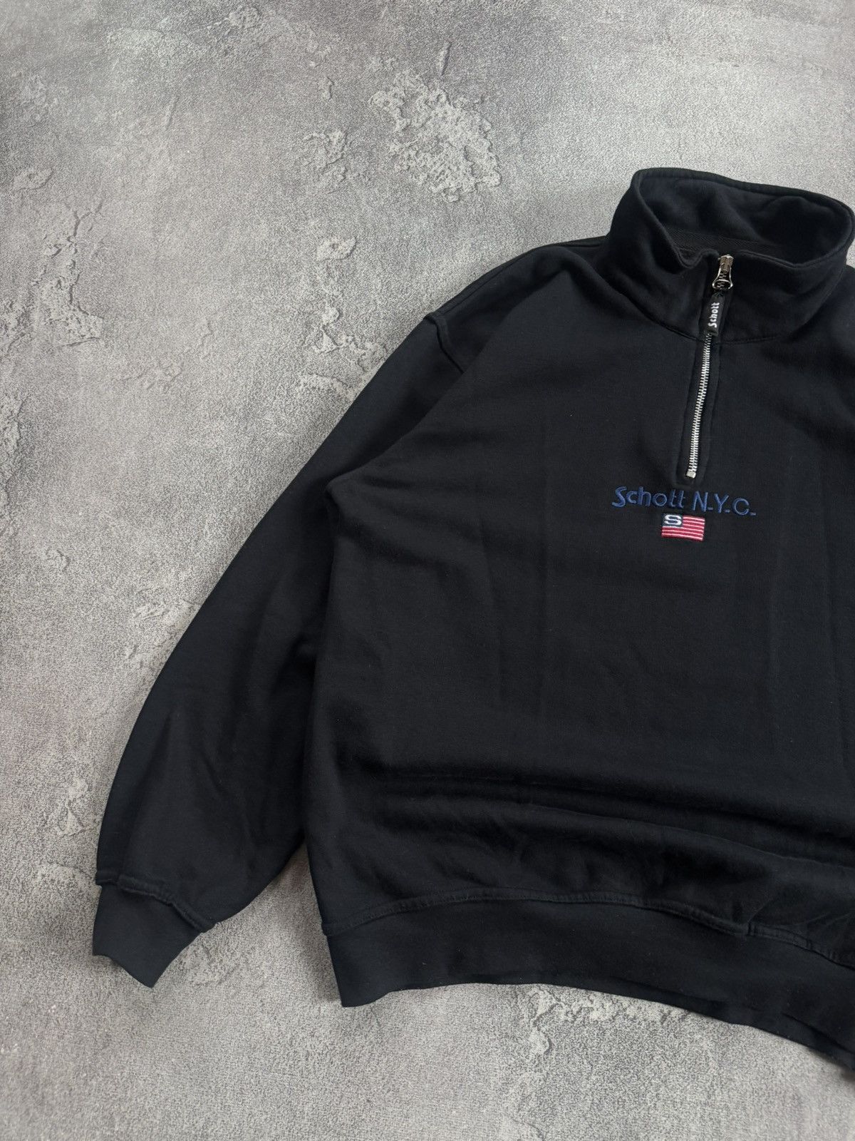 Schott Schott N.Y.C. USA 🇺🇸 M/size 1/4zip sweathsirt jumper pullover Size US M / EU 48-50 / 2 - 10 Thumbnail