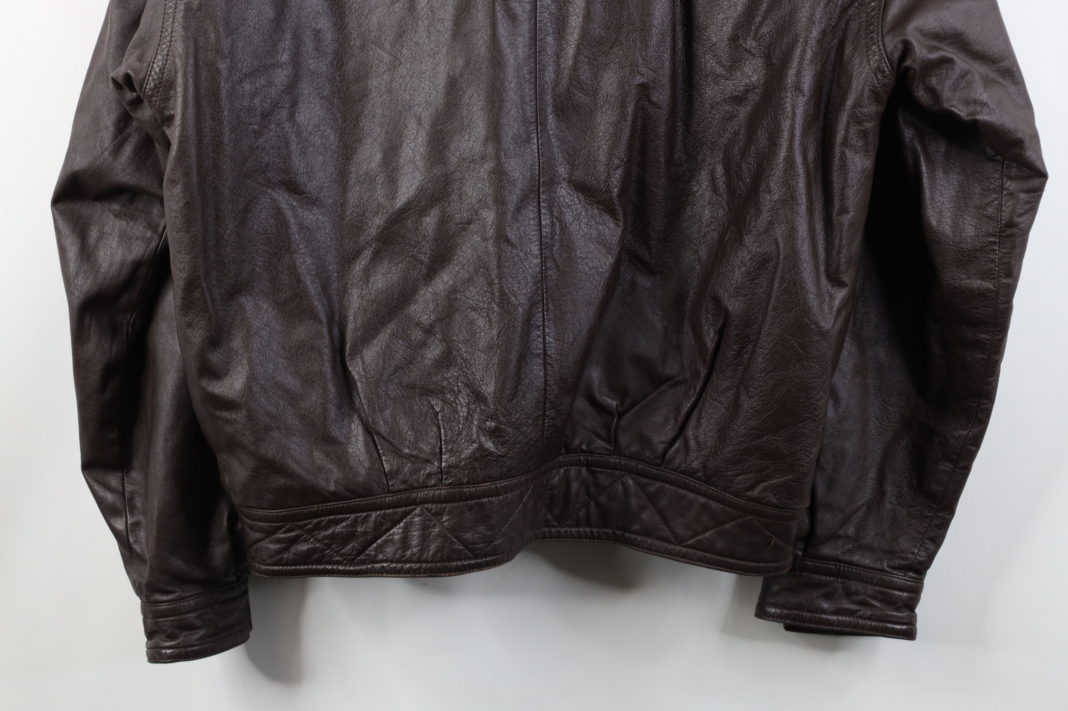 Vintage Vintage 90s Streetwear Quilted Leather Bomber Jacket Brown Size US M / EU 48-50 / 2 - 16 Thumbnail
