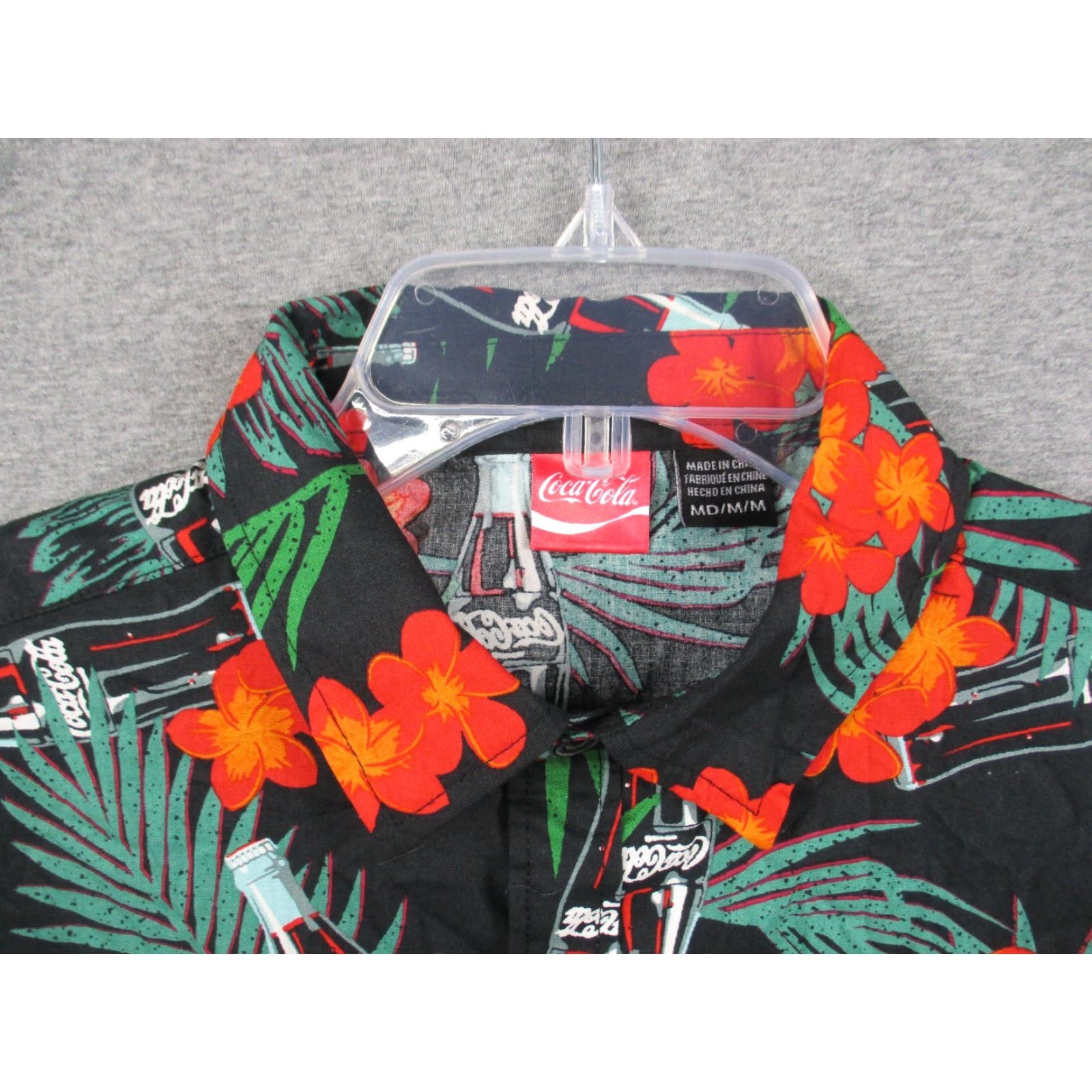 Vintage Coca-Cola Mens Hawaiian Shirt Medium Coke Bottles Floral One Pocket Button-Up Shirt Size US M / EU 48-50 / 2 - 5 Thumbnail
