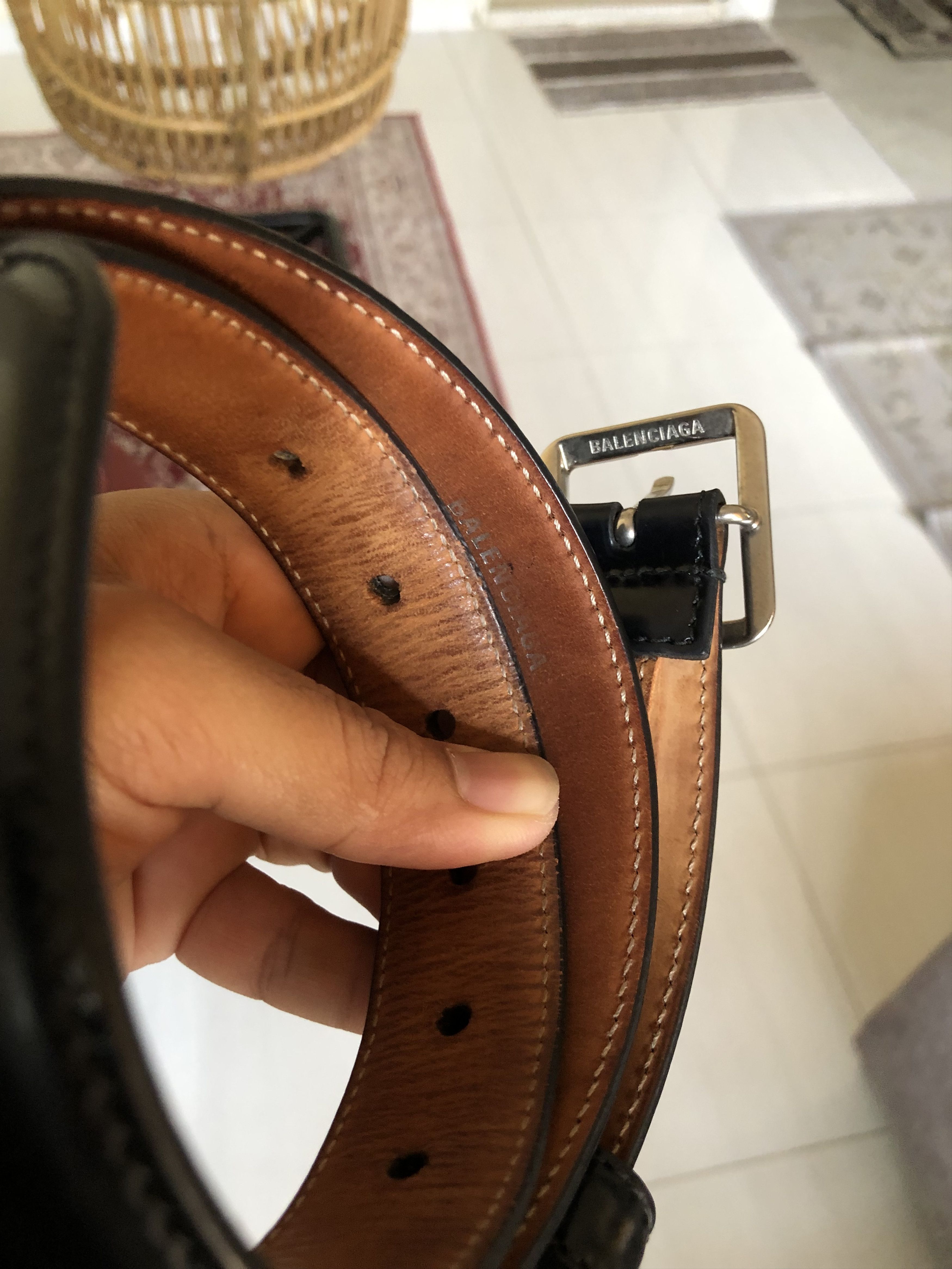 Balenciaga Balenciaga Leather Belt Size 85 Size 32 - 4 Thumbnail