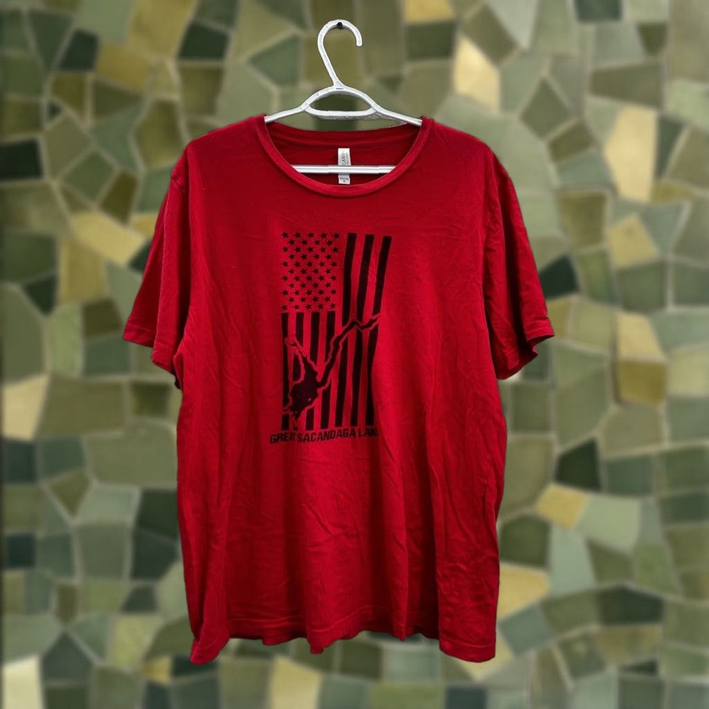 J Brand Canvas Brand T-Shirt XL Men Short Sleeve Red Graphic Countries Shirt Size US XL / EU 56 / 4 - 1 Thumbnail