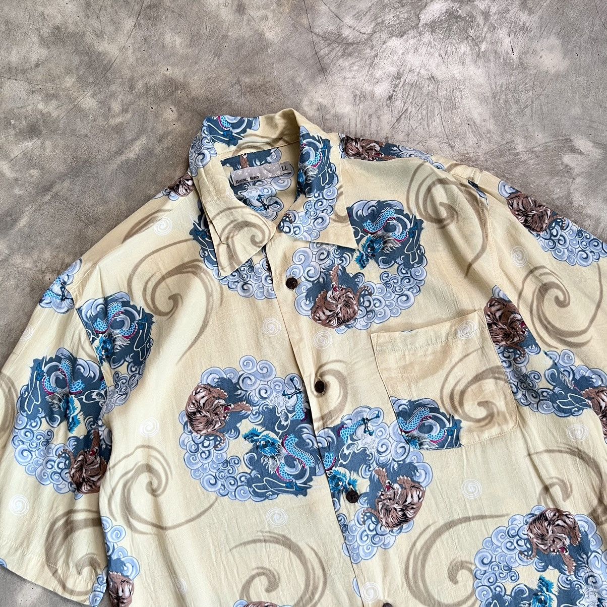 Japanese Brand 2000s Bicol Bird Dragon Pattern Hawaiian Shirt Size US L / EU 52-54 / 3 - 2 Thumbnail