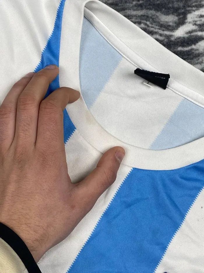 Vintage Argentina 1986 Diego Maradona Shirt Soccer Jersey Size US L / EU 52-54 / 3 - 9 Thumbnail
