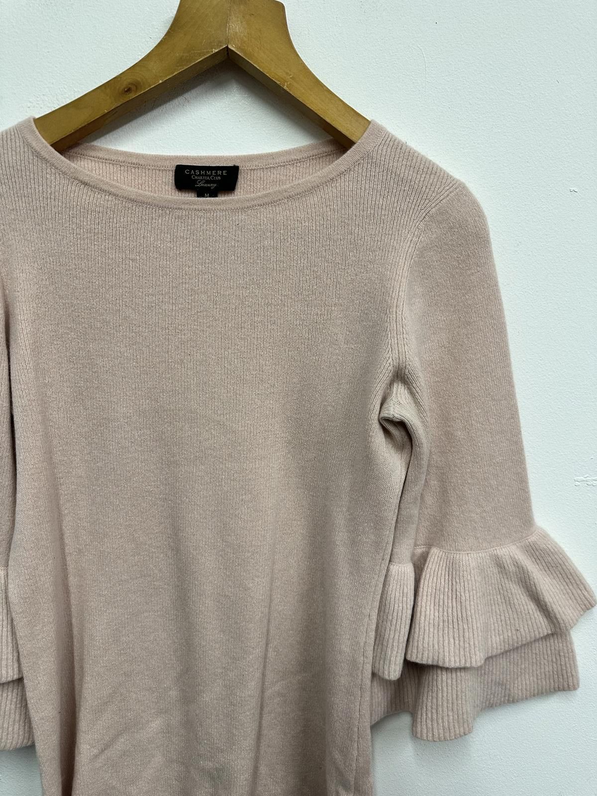 Charter Club Charter Club Cashmere Sweater with Ruffled Sleeves, Medium, Size M / US 6-8 / IT 42-44 - 3 Thumbnail