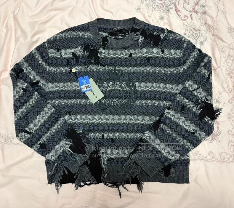 Balenciaga Balenciaga Crown wheat ear destroys wool sweater Size US L / EU 52-54 / 3 - 1 Thumbnail