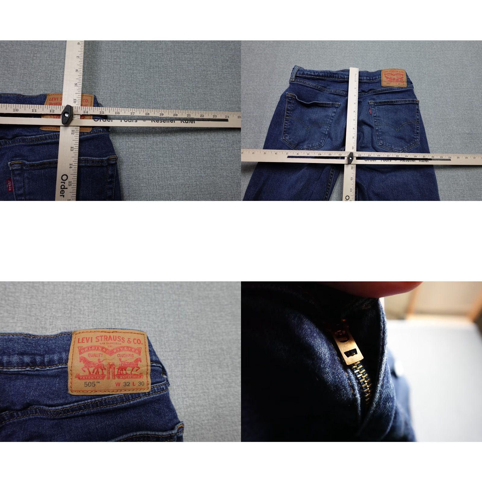 Levi's Levi's 505 Jeans Mens 32x30 Blue Relaxed Fit Dark Wash Denim Western Rancher Size US 32 / EU 48 - 8 Thumbnail