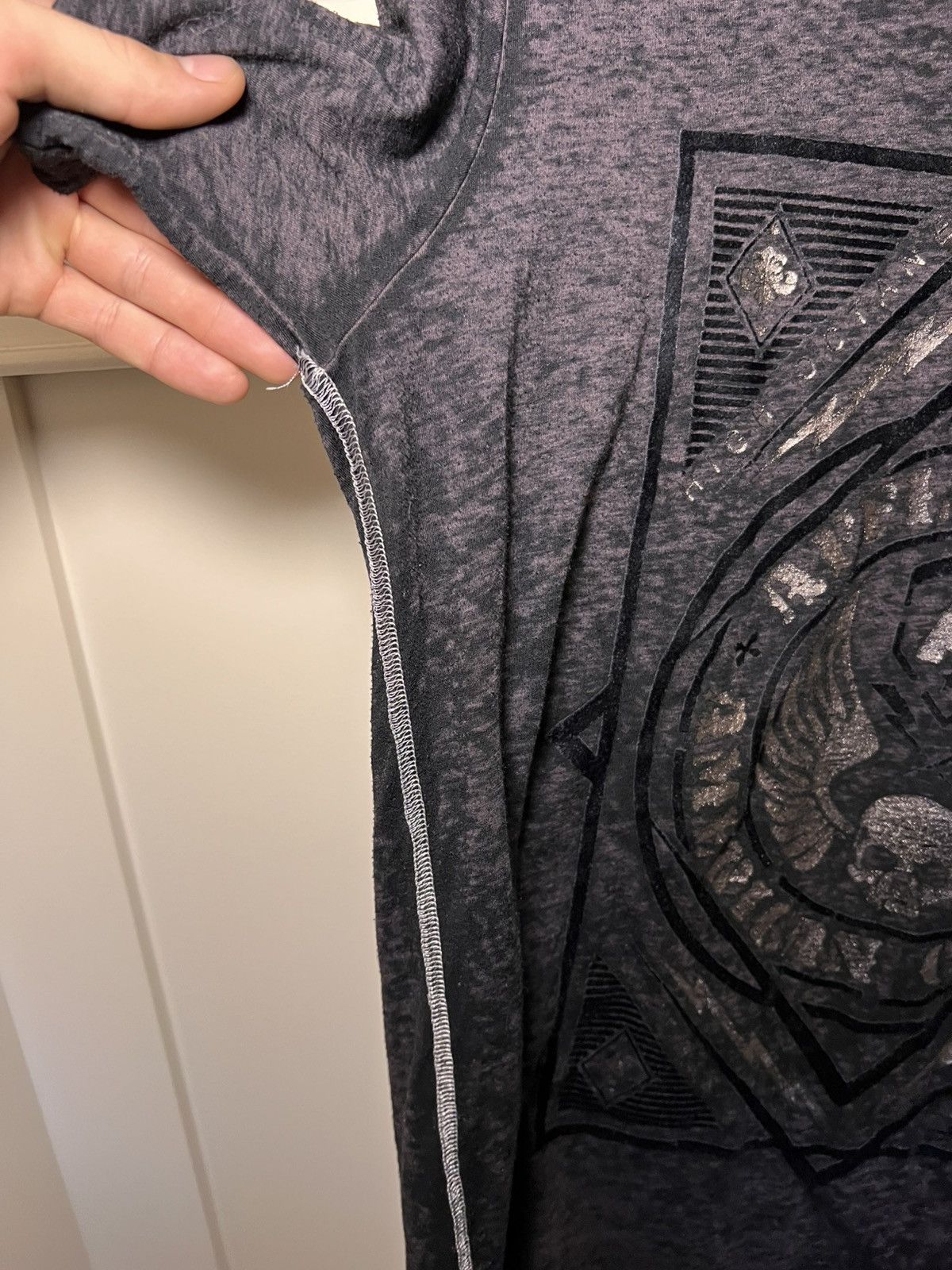 Affliction Vintage Affliction metallic skull and wing sheer T-shirt Size US XL / EU 56 / 4 - 7 Thumbnail