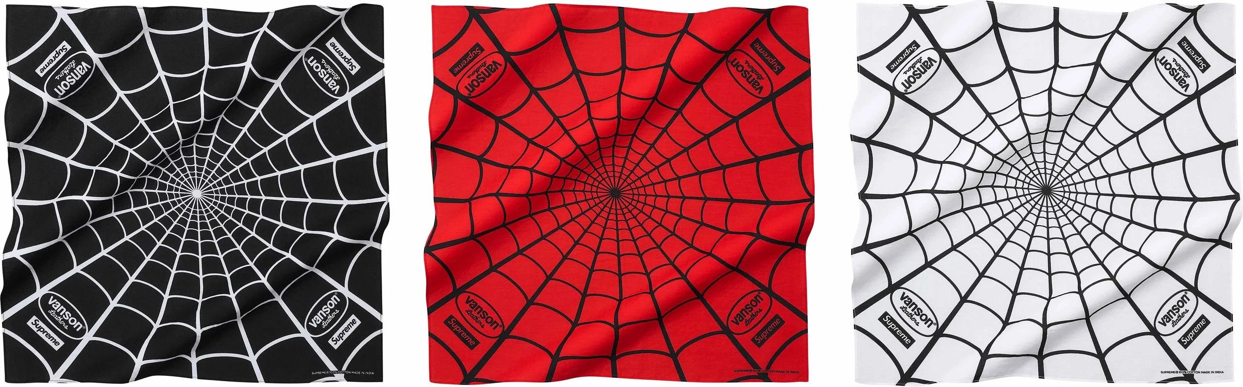 Supreme × Vanson Leathers (3 Pack) Supreme Vanson Leathers Spider-Man Bandana Size ONE SIZE - 1 Preview