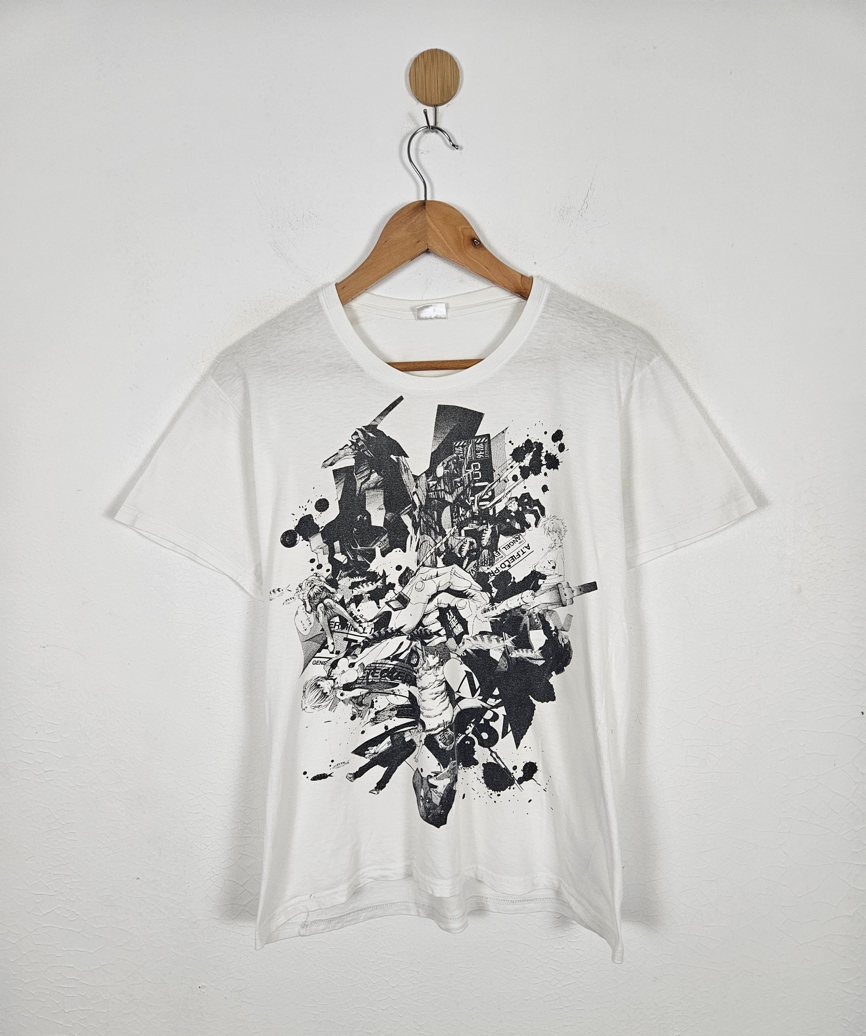 image of Vintage Neon Genesis Evangelion Eva Shirt in White, Men's (Size Medium)