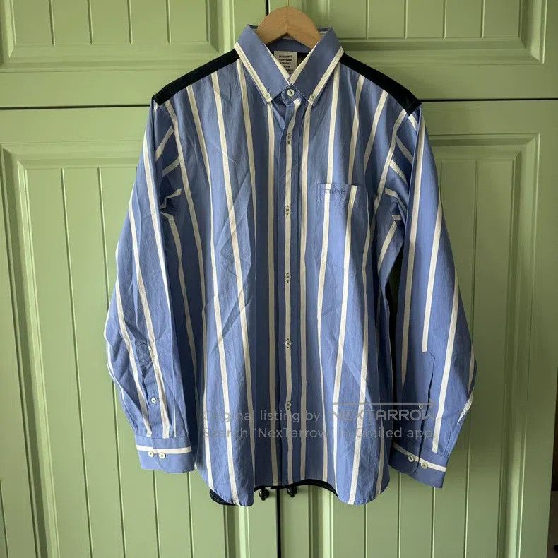 Vetements Blue and white striped shirt