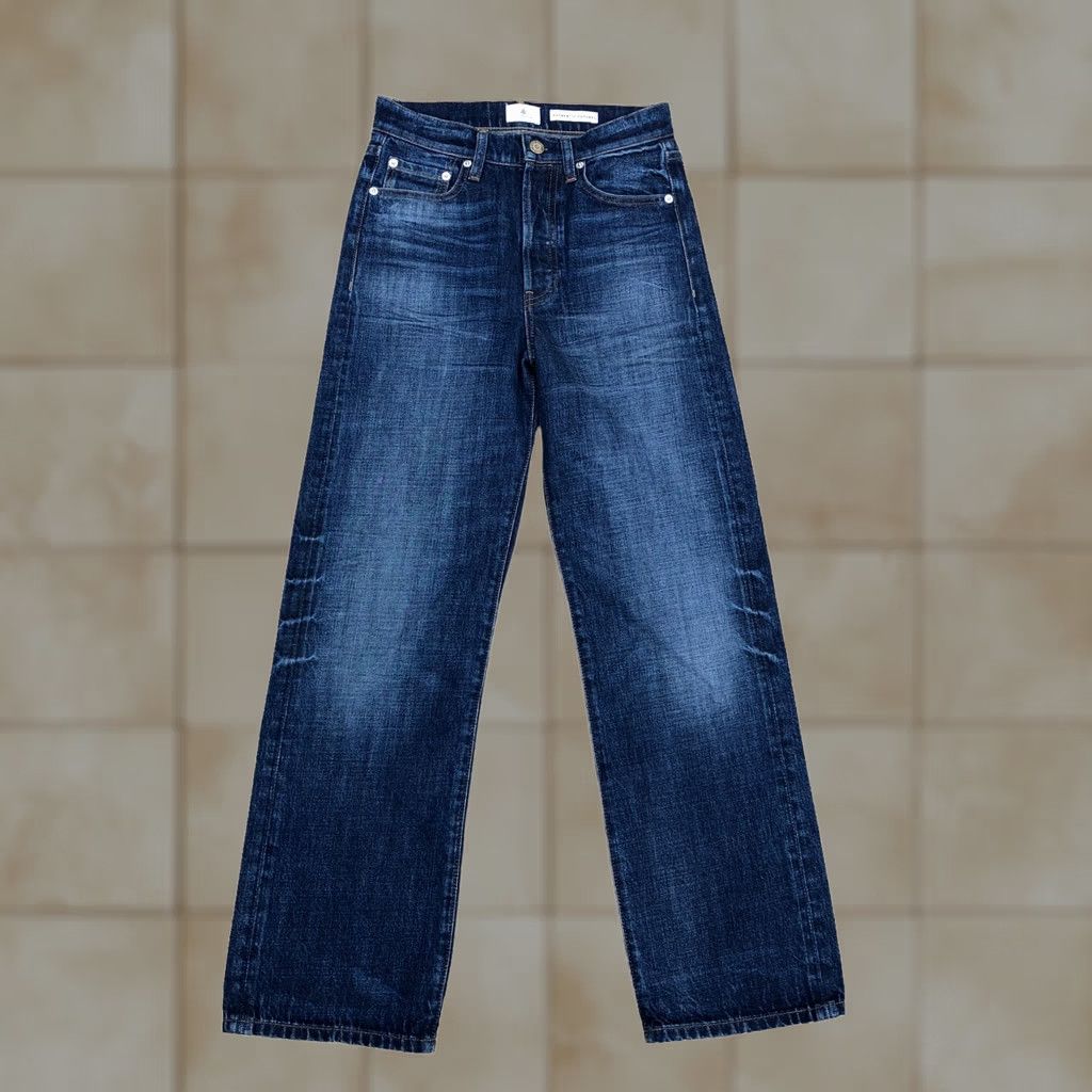 Denime AGI DENIM Jeans Men's 28 x 28 Dark Wash Blue Button Fly Vintage? Size US 28 / EU 44 - 1 Thumbnail