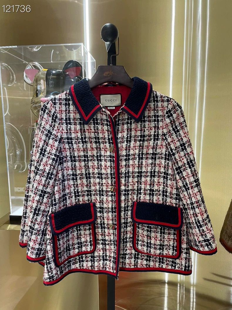 Gucci Gucci Size 38 Color-blocked plaid tweed jacket 2502-Nextar Size US XXS / EU 40 - 1 Thumbnail