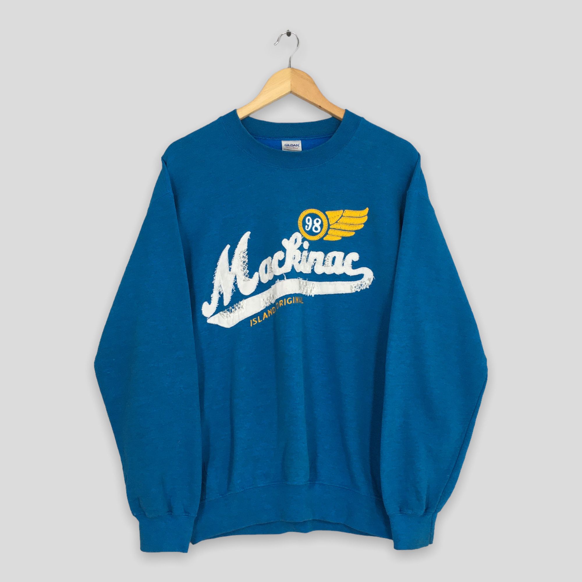 Gildan Vintage Y2K Mackinac Island Green Sweatshirt Medium Size US M / EU 48-50 / 2 - 1 Thumbnail