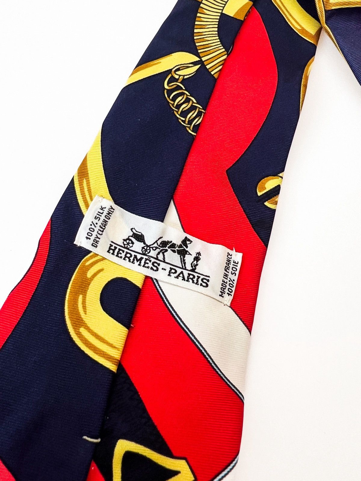 Hermes Vintage Hermes Paris Men's Necktie Equestrian Horsebit Tie Size ONE SIZE - 4 Thumbnail