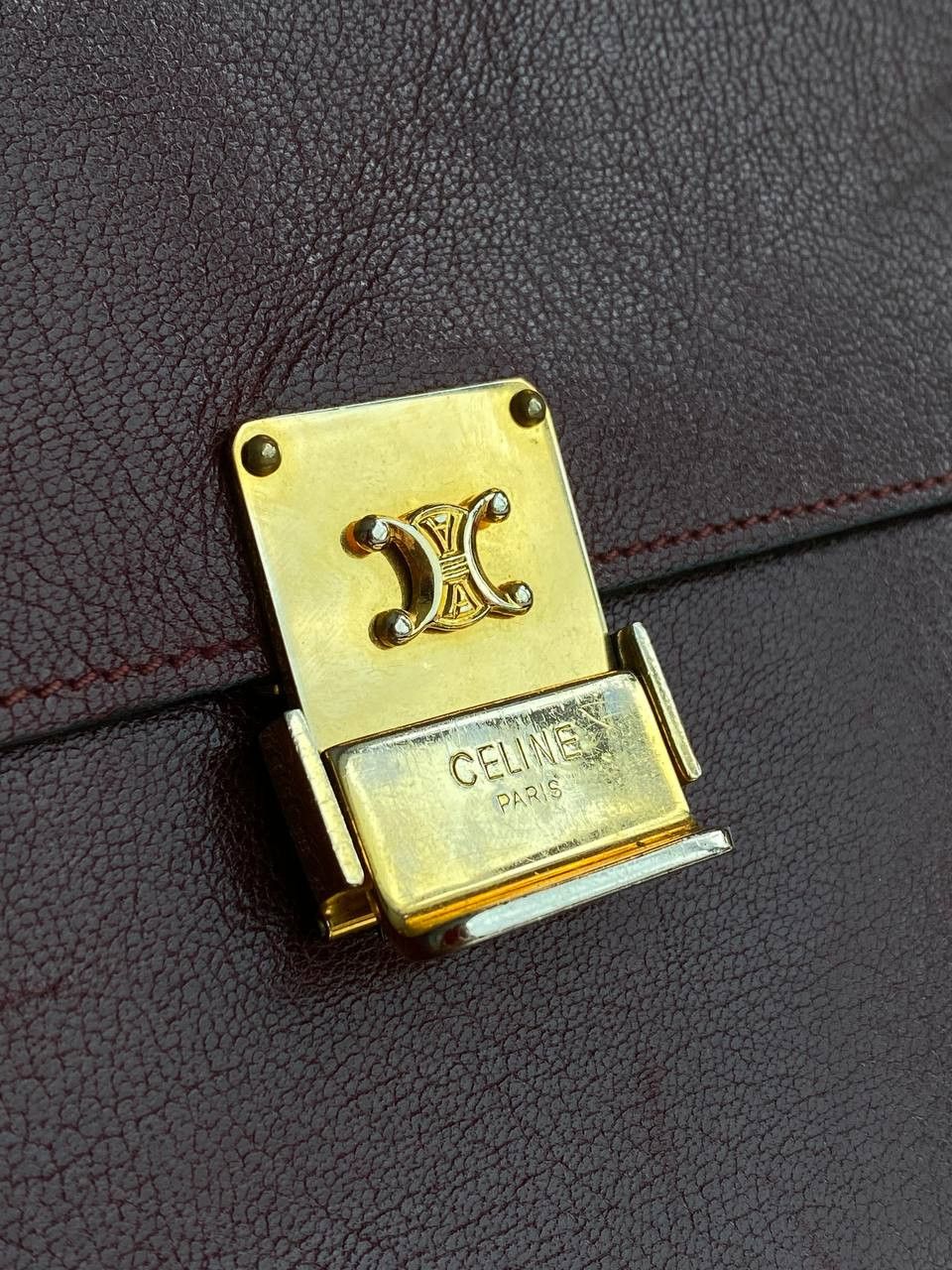 Celine Celine Vintage Leather Clutch Burgundy Size ONE SIZE - 7 Thumbnail