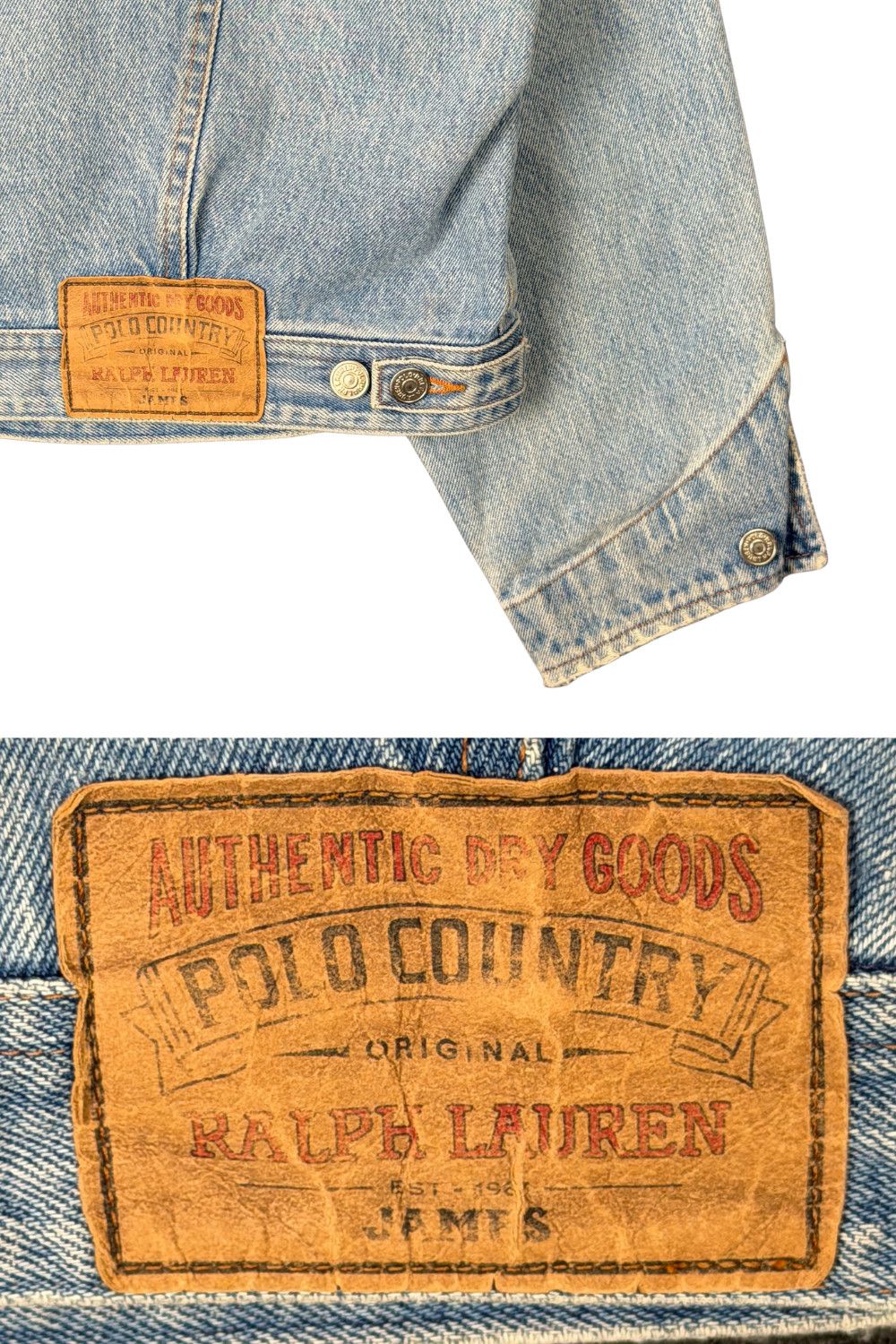 Polo Ralph Lauren 90s Polo Country RL American Flag Denim Trucker Jacket Size US L / EU 52-54 / 3 - 7 Thumbnail