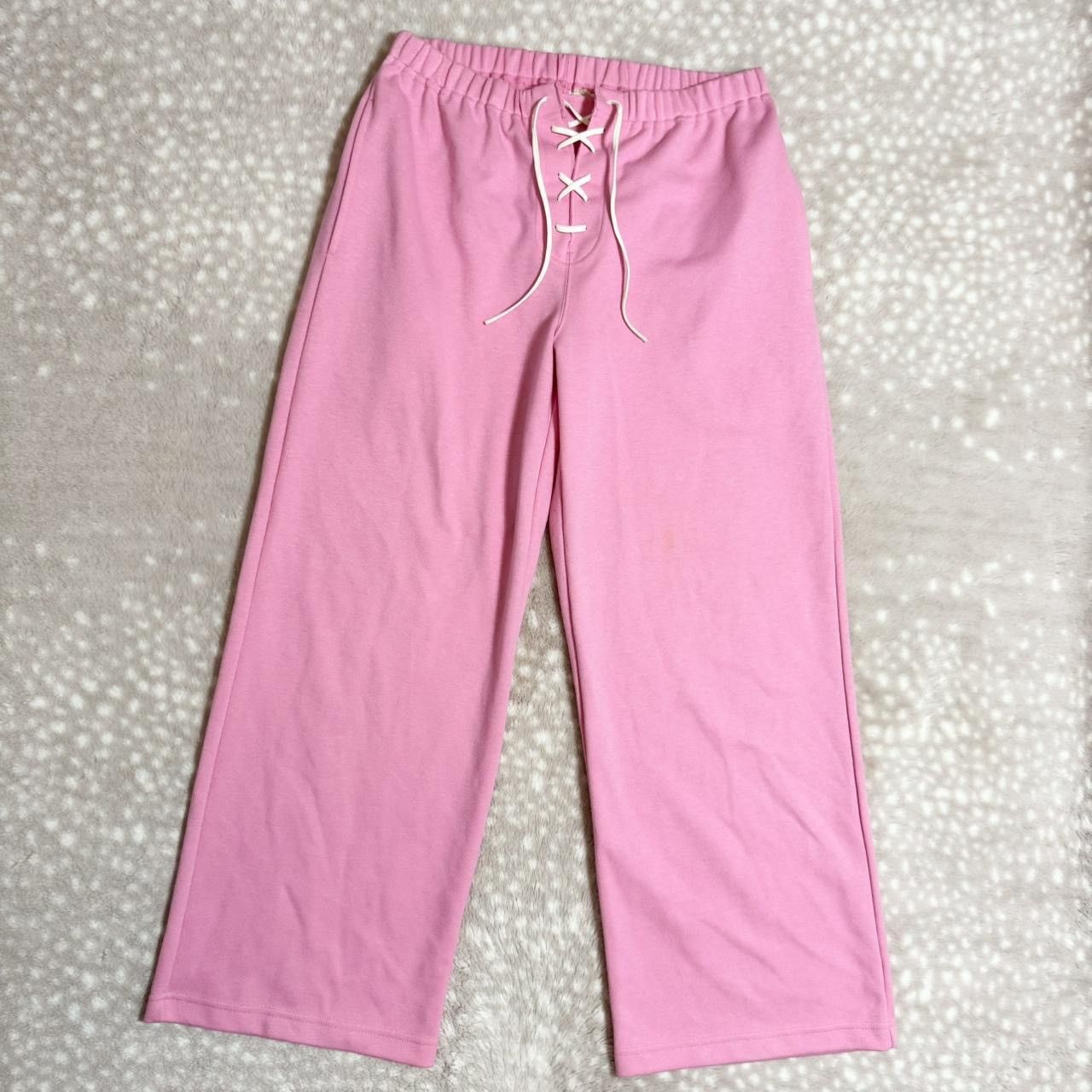 Comme des Garcons pink CDG lace up corset stretchy waist wide leg sweatpants Size 27" / US 4 / IT 40 - 2 Thumbnail
