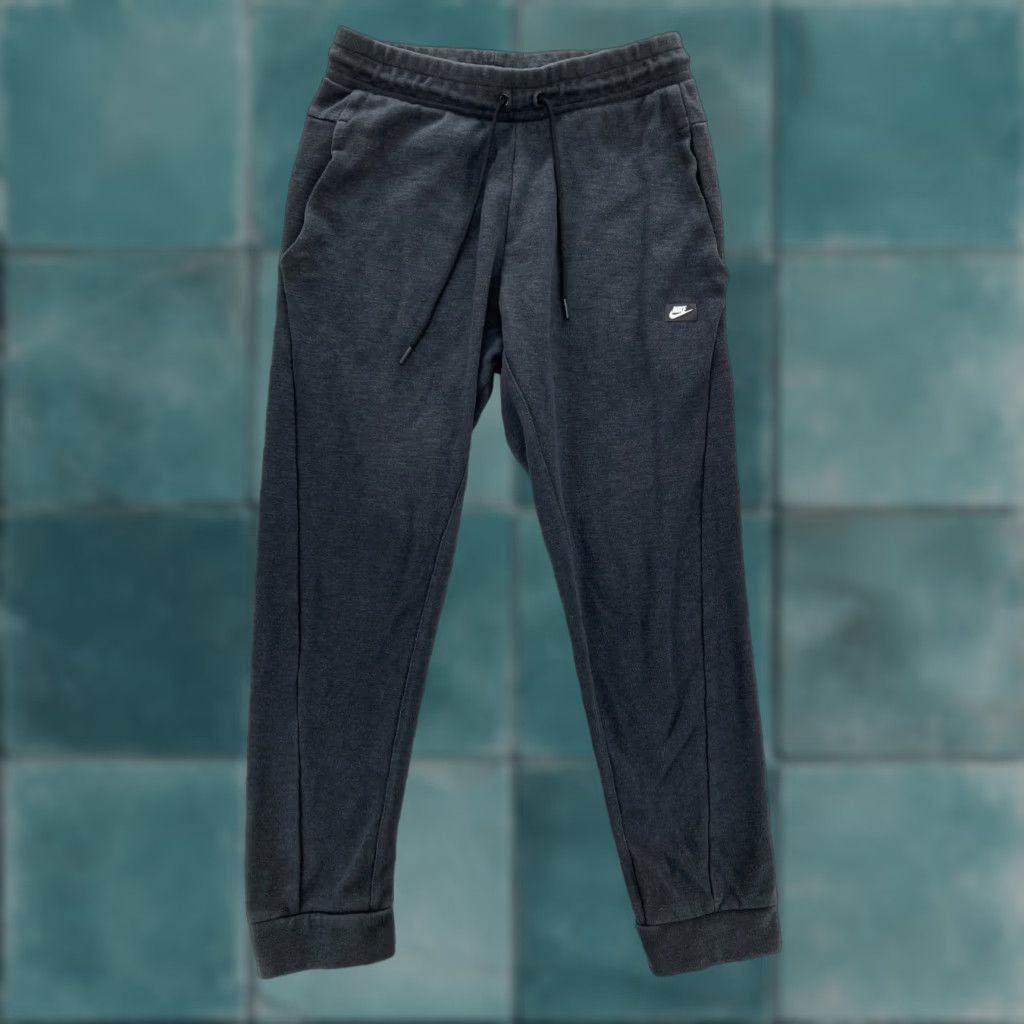 Nike Nike Optic Jogger Pants Mens Medium Dark Gray Fleece Tapered Drawstring Logo Gym Size US 31 - 1 Thumbnail