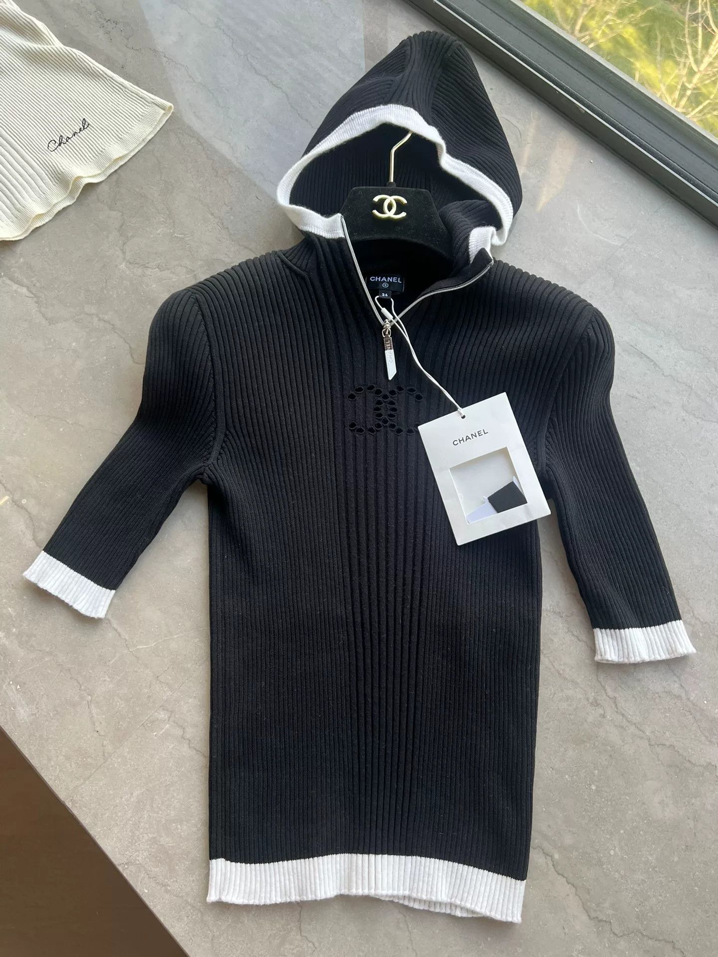 Chanel 25C Hooded T-Shirt Size 34