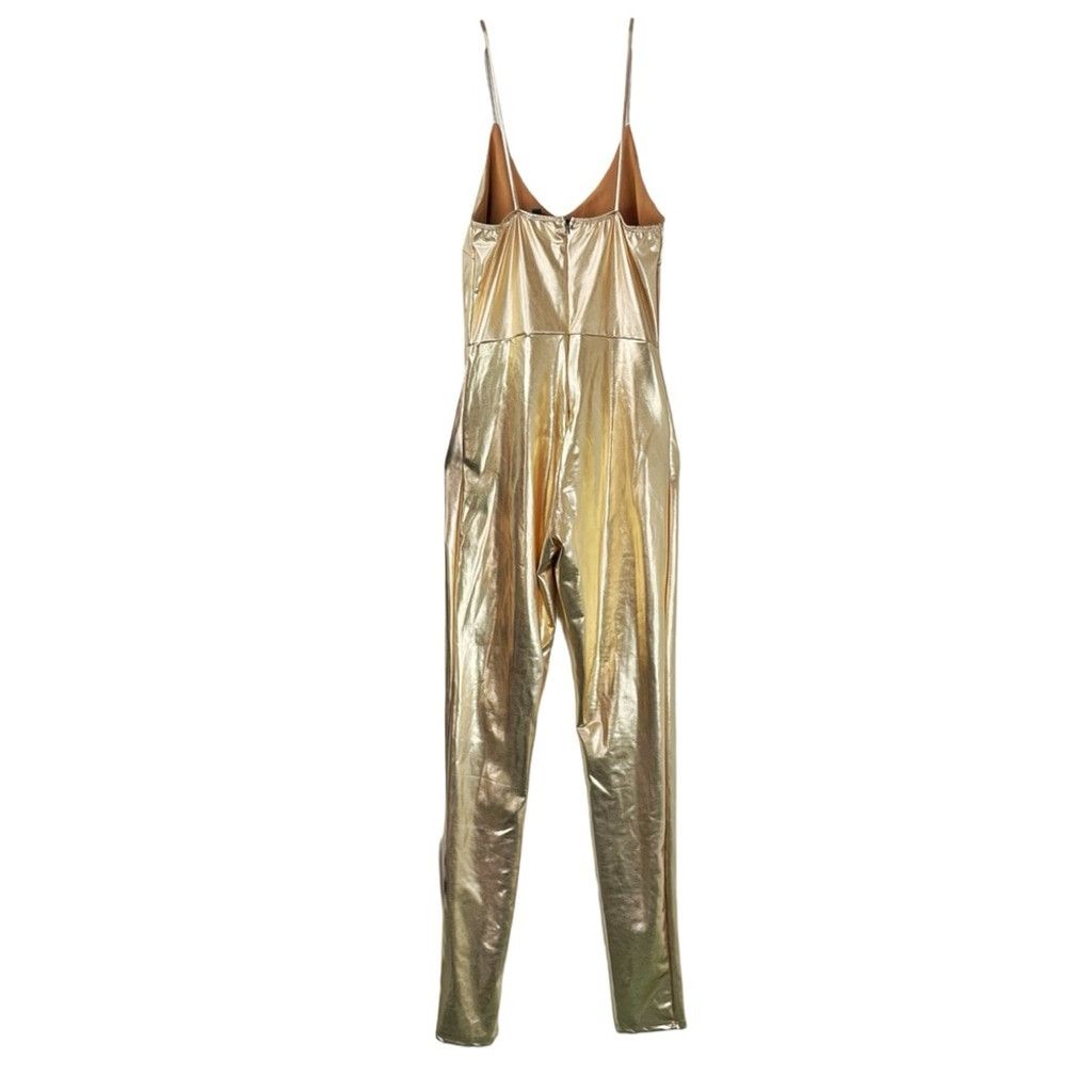 Other DEXIRE Women's Metallic Rose Gold Jumpsuit Stretchy Fabric L Size 34" / US 12 / IT 48 - 8 Thumbnail