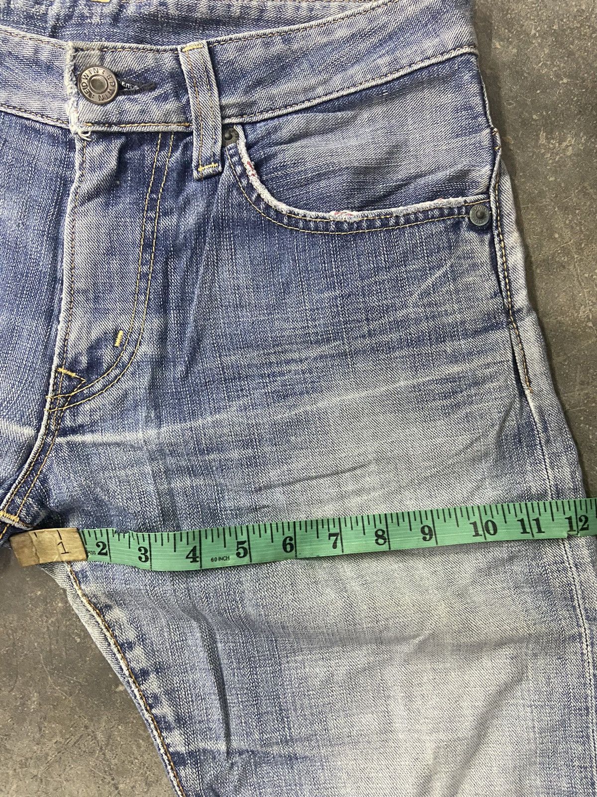 KMRii 🔥 Edwin 503 jeans Edwin Blue trip washed distressed Size US 33 - 11 Thumbnail
