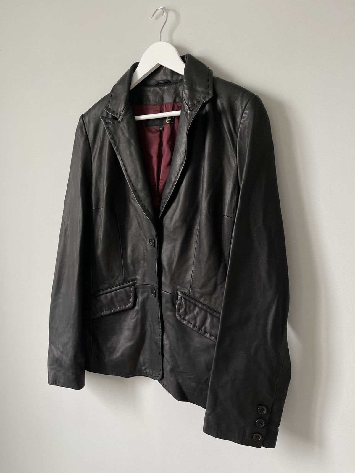 Roberto Cavalli Vintage Archive 00's Roberto Cavalli Leather Blazer Jacket Size 46R - 3 Thumbnail