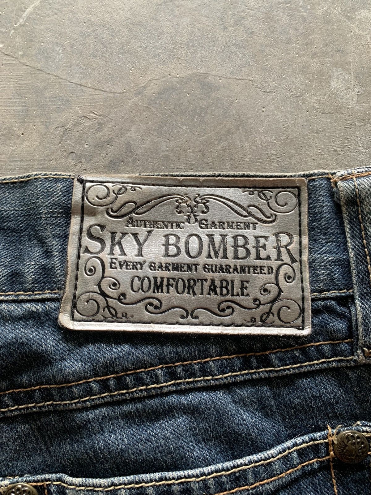 20471120 Y2K i6w9 style poem flare washed denim with paint design Size 31" - 16 Thumbnail