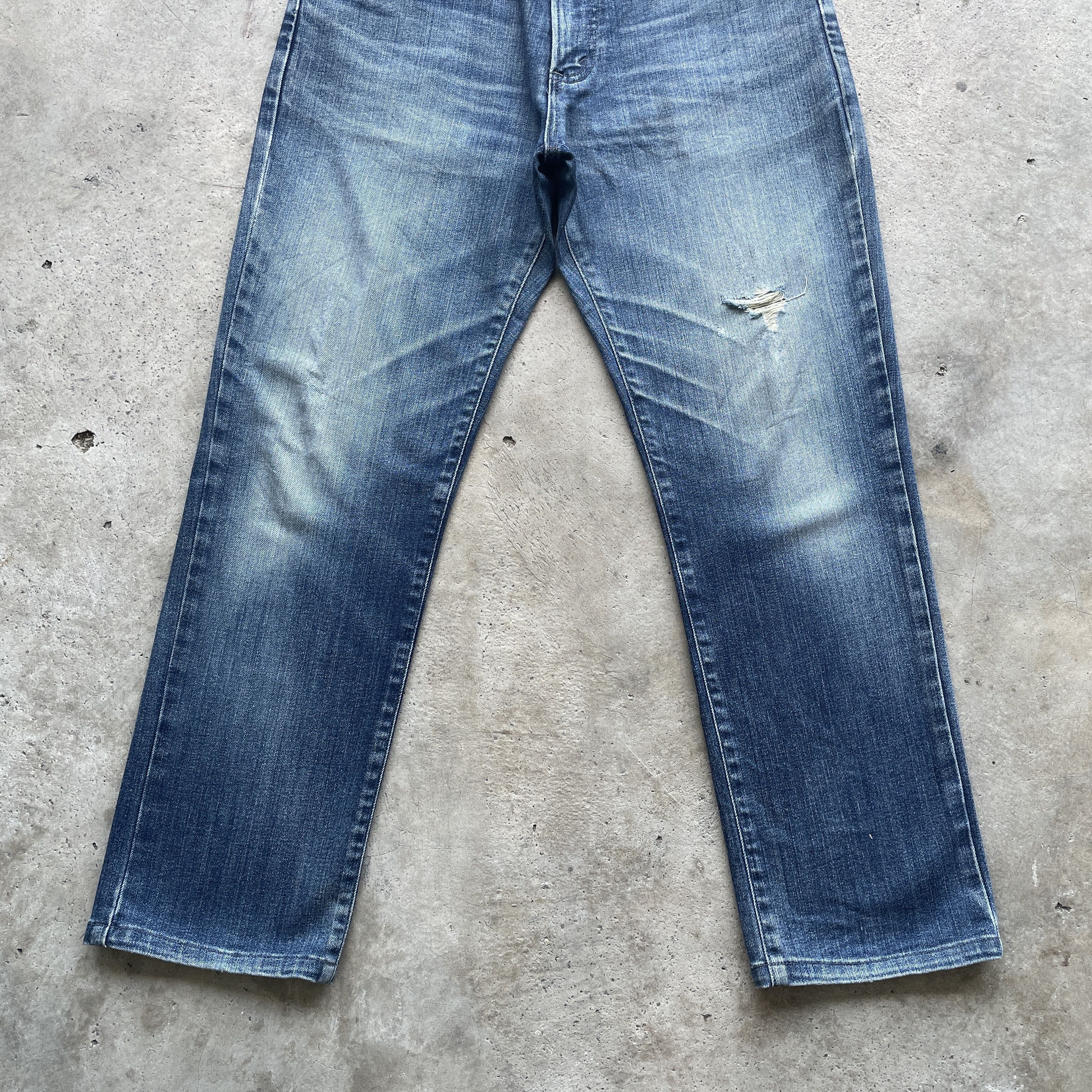 Japanese Brand VINTAGE EDWIN DISTRESSED JEANS FADED DENIM PANTS W29 Size US 29 - 4 Thumbnail