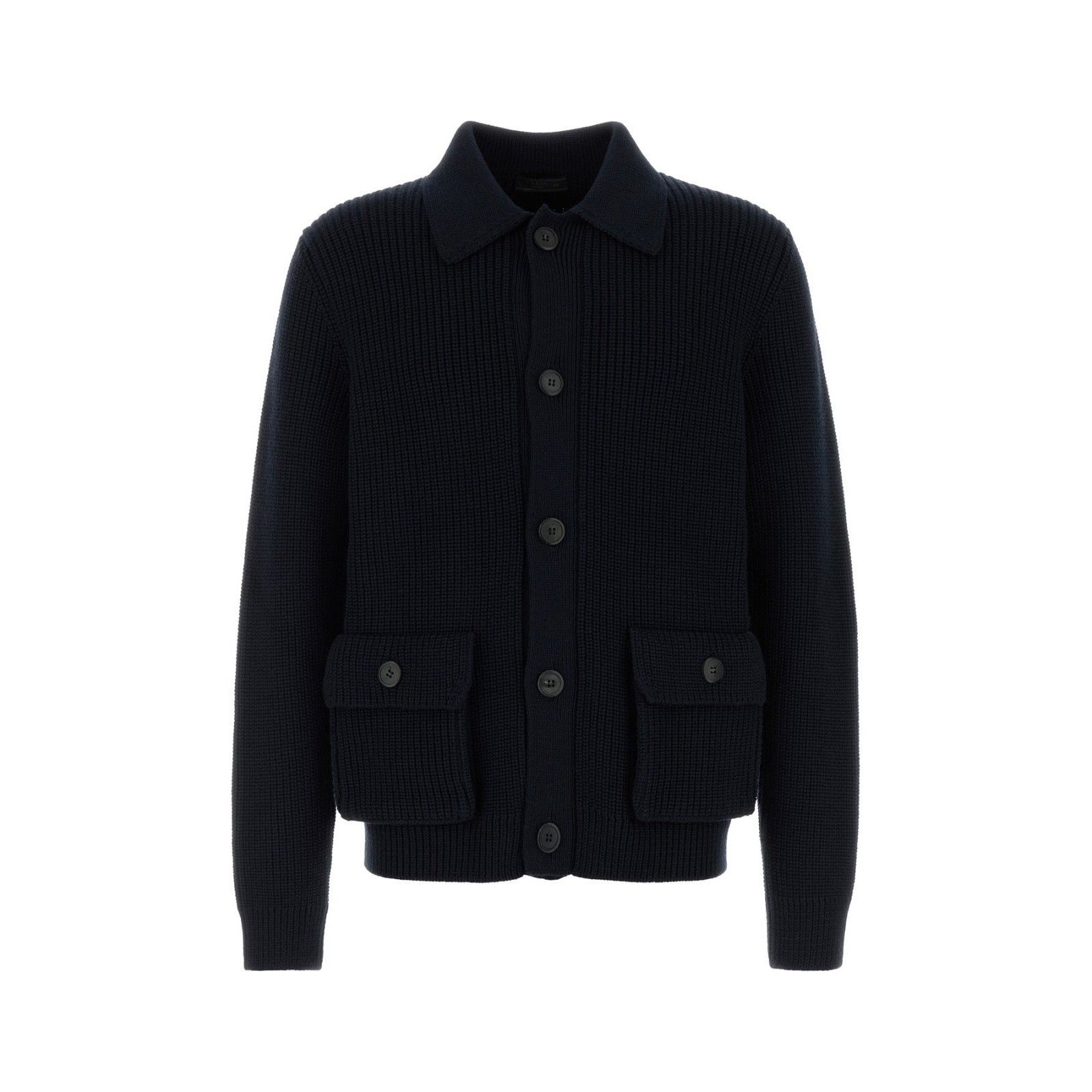 Prada PRADA Midnight Blue Wool Cardigan New & Authentic (Men's siz Size US XL / EU 56 / 4 - 1 Thumbnail