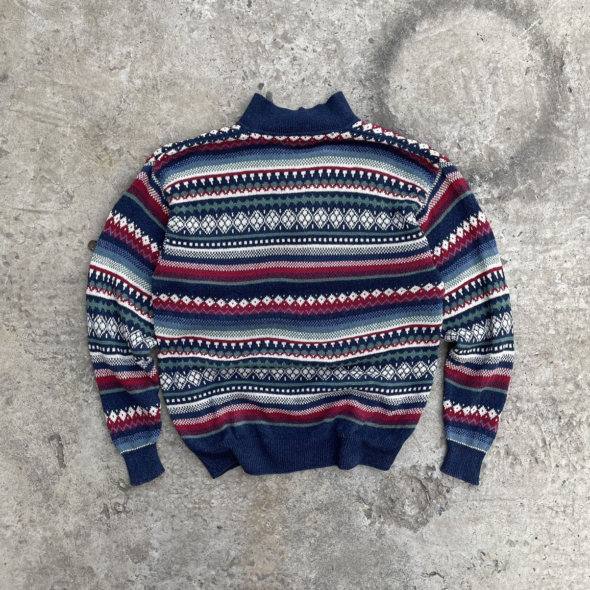 Vintage Vintage Knit Sweater Zip 1/4 Abstract Logo Norway Style USA Size US XL / EU 56 / 4 - 2 Thumbnail
