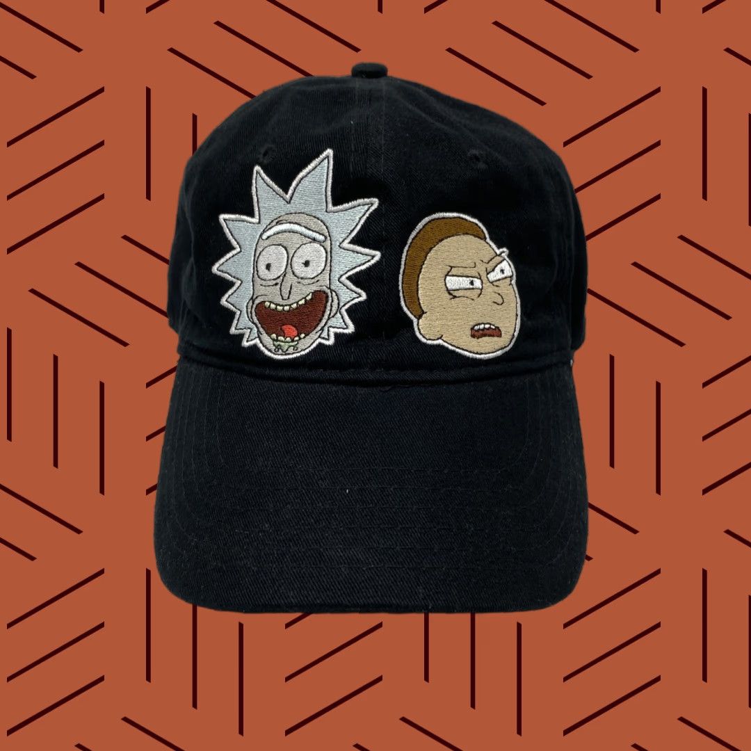 Vintage Rick and Morty Black Embroidered Strapback Hat Adult One Size Cartoon Nice Size ONE SIZE - 1 Thumbnail