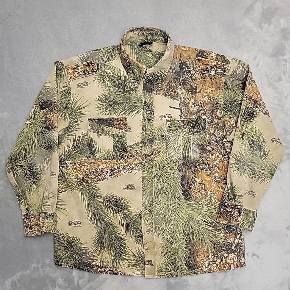 Vintage VINTAGE Ghost Camo Shirt Mens XL Green Ridge Pine Safari Epaulet Twill Hunting Shirt Size US XL / EU 56 / 4 - 2 Thumbnail