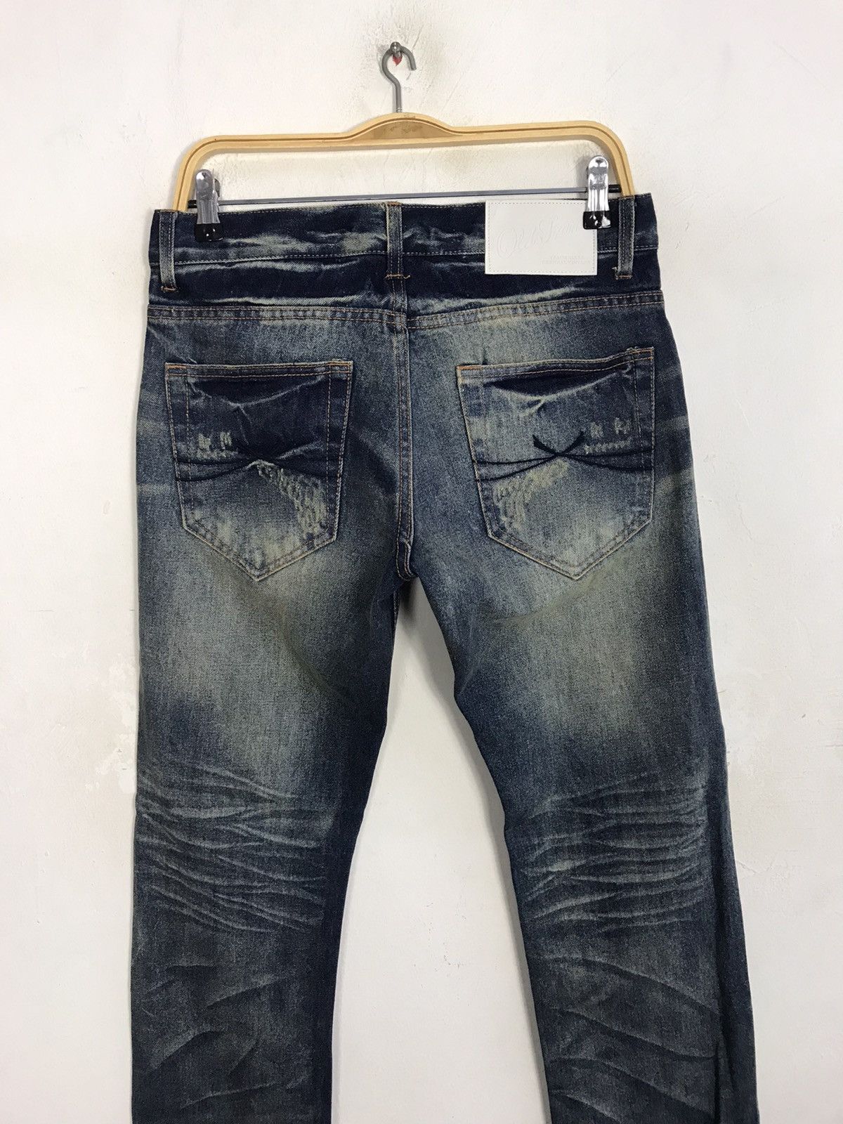 Japanese Brand Old Frame Whisker Design Indigo Denim Jeans Fits Size 32 Size US 32 / EU 48 - 4 Thumbnail