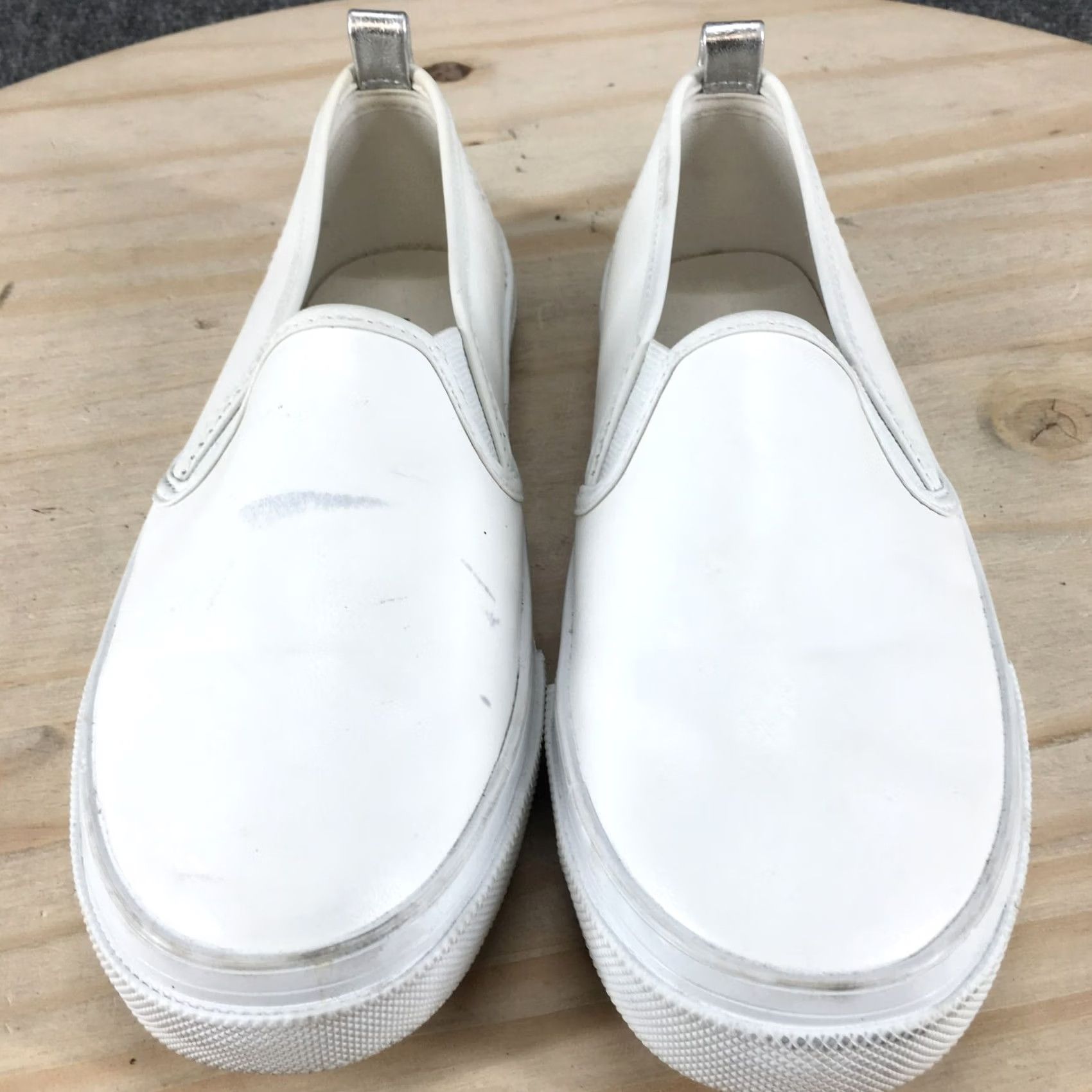 H&M H&M Divided White Leather Low Top Round Toe Slip On Sneakers Womens 36 Size M / US 6-8 / IT 42-44 - 4 Thumbnail