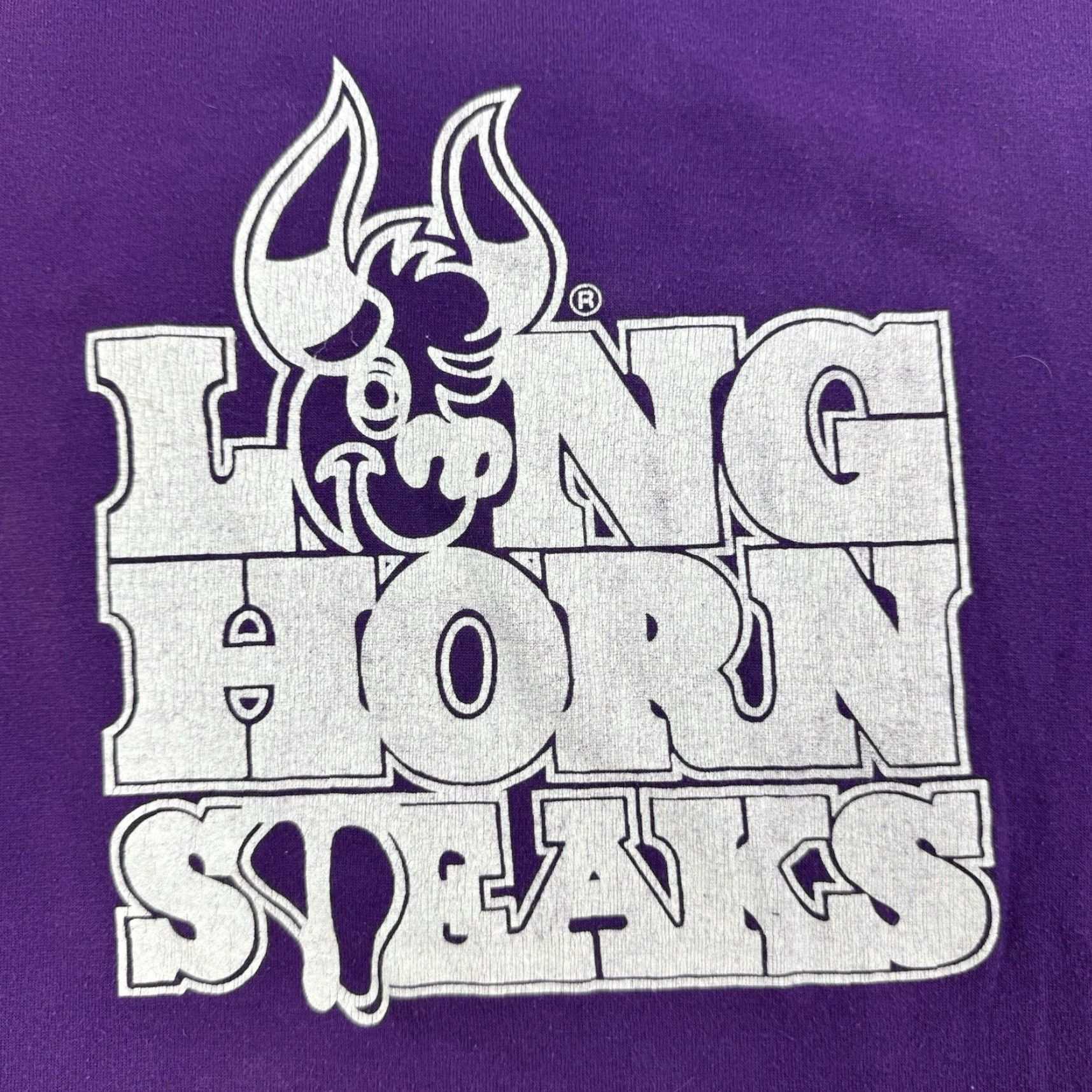 Jerzees Vintage 70s Long Horn Steaks T Shirt Adult Large Purple Graphic Barbque Party Size US L / EU 52-54 / 3 - 7 Thumbnail