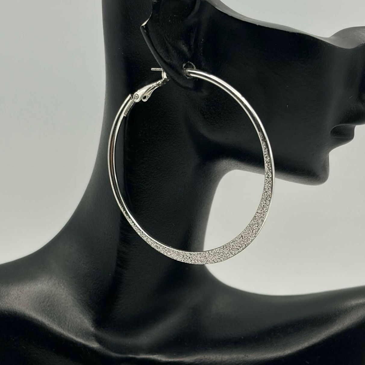 Other Silver Glitter Hoops Size ONE SIZE - 1 Thumbnail