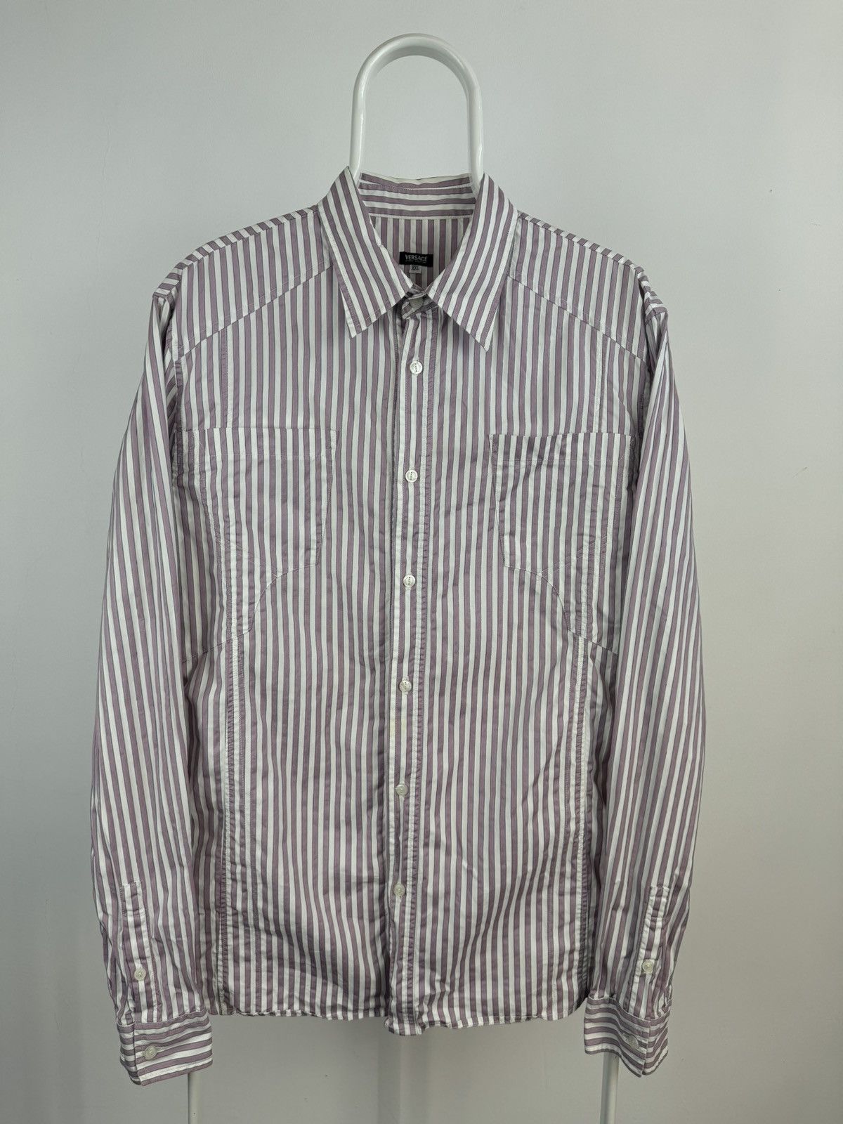Versace Jeans Couture × Vintage Vintage Versace Jeans Couture Striped Long Sleeve Shirt Size US XXL / EU 58 / 5 - 1 Thumbnail