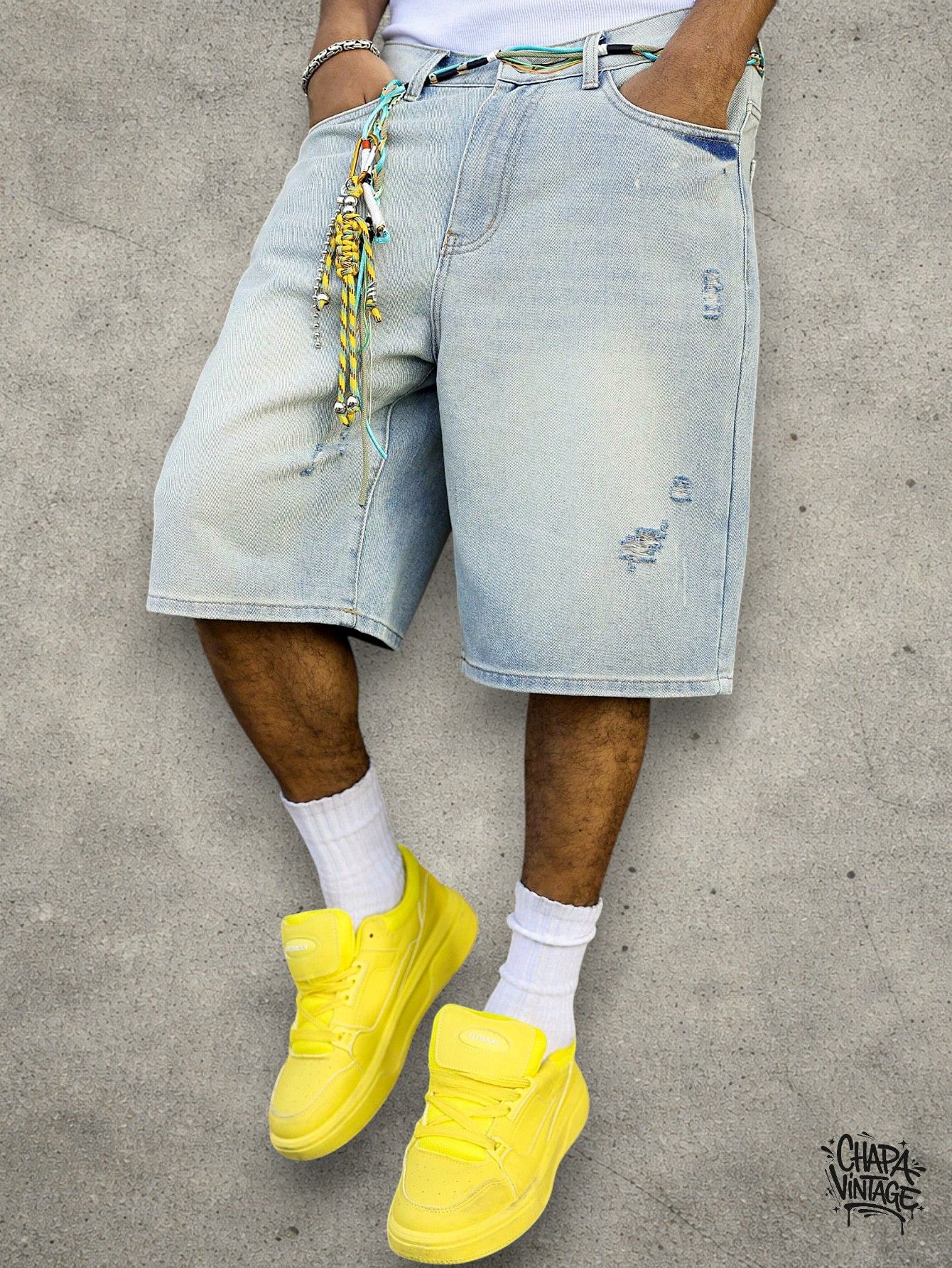 Vintage Washed jean shorts Size US 32 / EU 48 - 4 Thumbnail